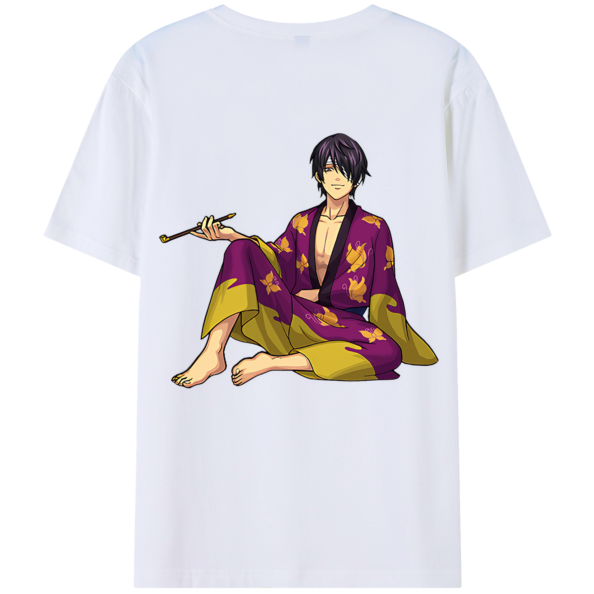 （画像用） ぎんたま 坂田銀時（さかたぎんとき） 神楽 志村新八（しむら しんぱち） GINTAMA Sakata Gintoki Kagura Shimura Shinpachi 綿100％ メンズ半袖Tシャツ（バックプリント） 通気性