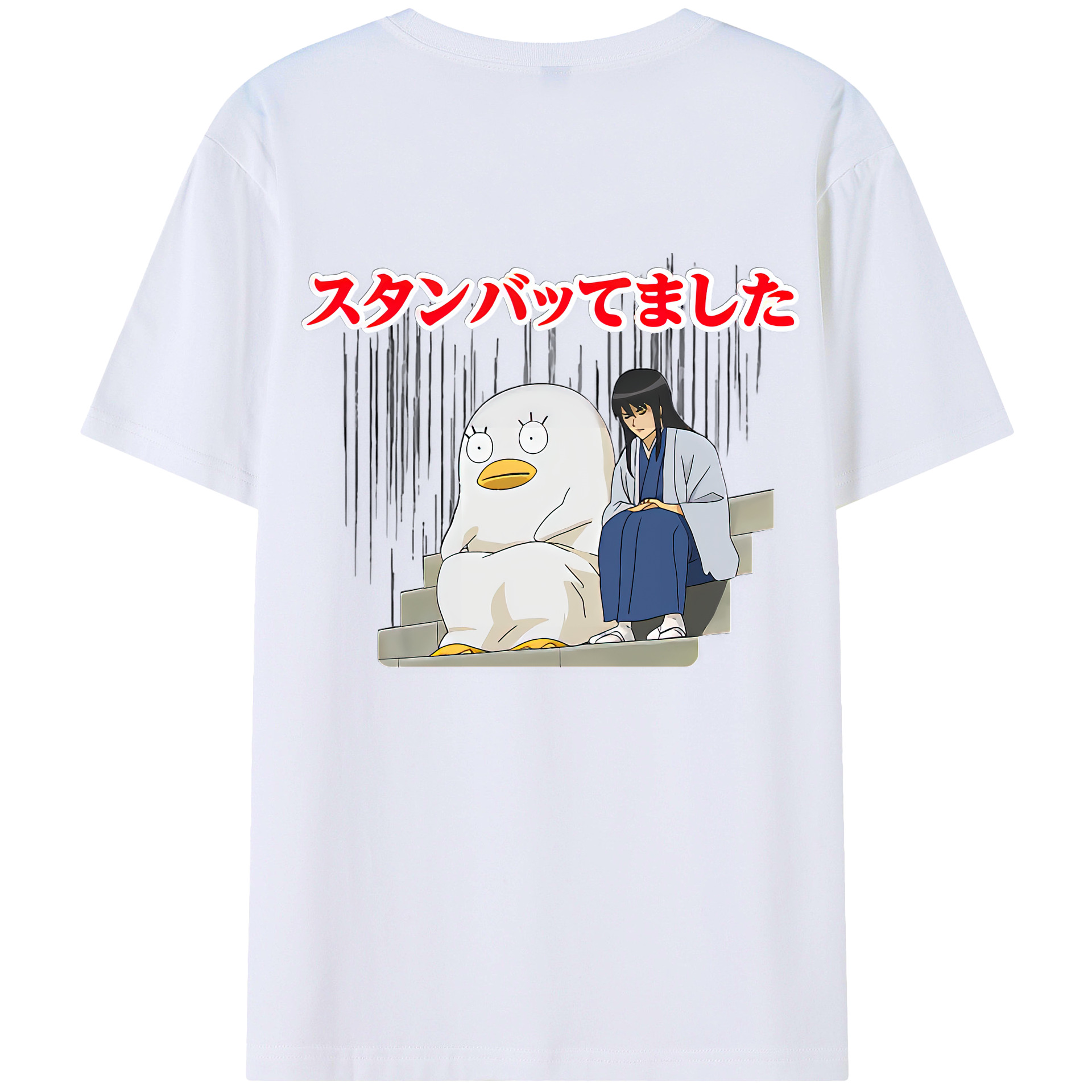 （画像用） ぎんたま 坂田銀時（さかたぎんとき） 神楽 志村新八（しむら しんぱち） GINTAMA Sakata Gintoki Kagura Shimura Shinpachi 綿100％ メンズ半袖Tシャツ（バックプリント） 通気性