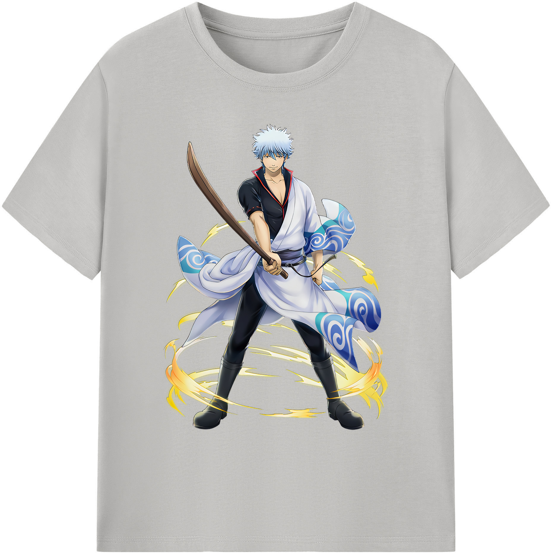 （画像用） ぎんたま 坂田銀時（さかたぎんとき） 神楽 志村新八（しむら しんぱち） GINTAMA Sakata Gintoki Kagura Shimura Shinpachi 綿100％ メンズ半袖Tシャツ｜肌触りやわらか＆通気性