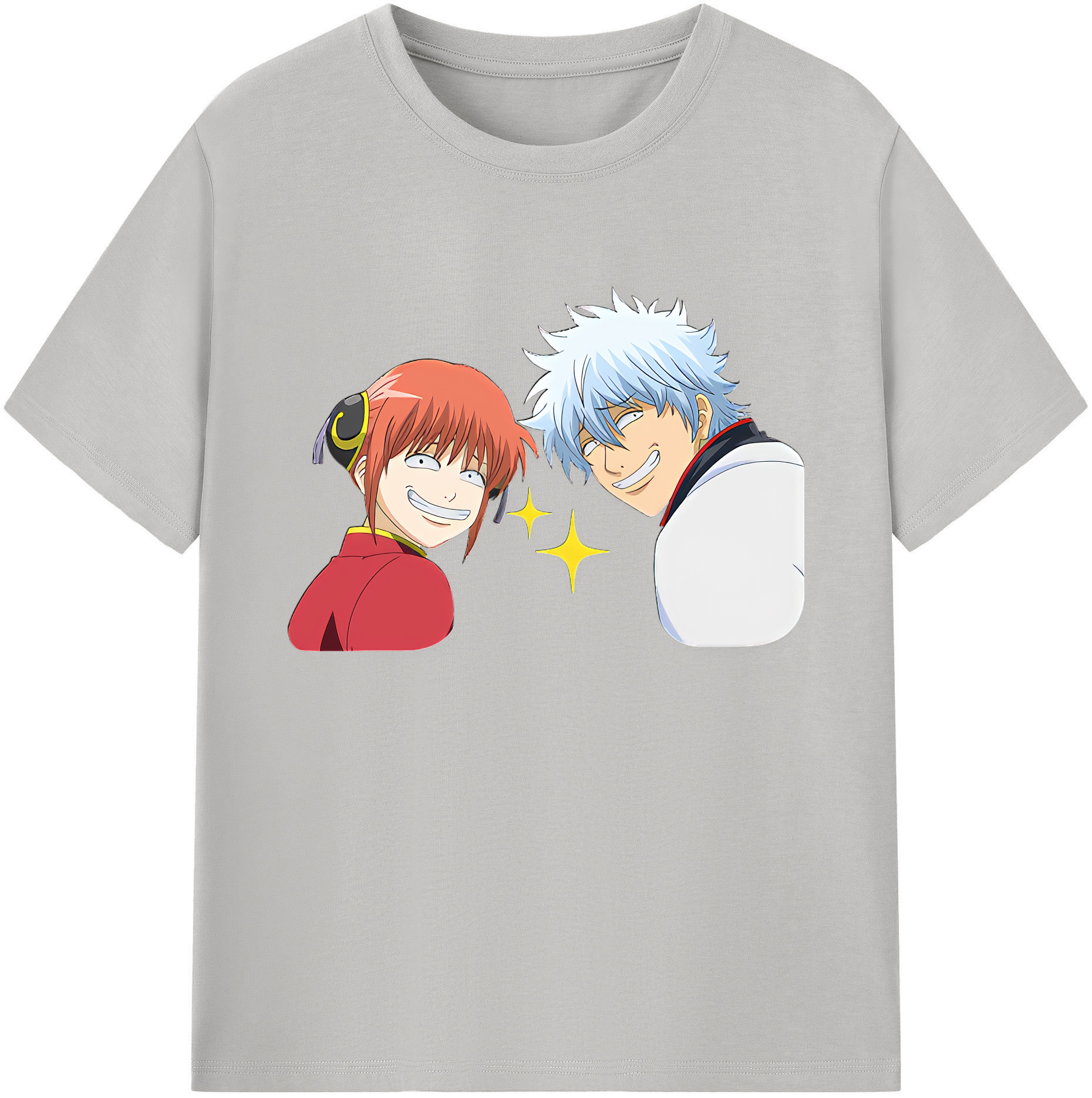 （画像用） ぎんたま 坂田銀時（さかたぎんとき） 神楽 志村新八（しむら しんぱち） GINTAMA Sakata Gintoki Kagura Shimura Shinpachi 綿100％ メンズ半袖Tシャツ｜肌触りやわらか＆通気性