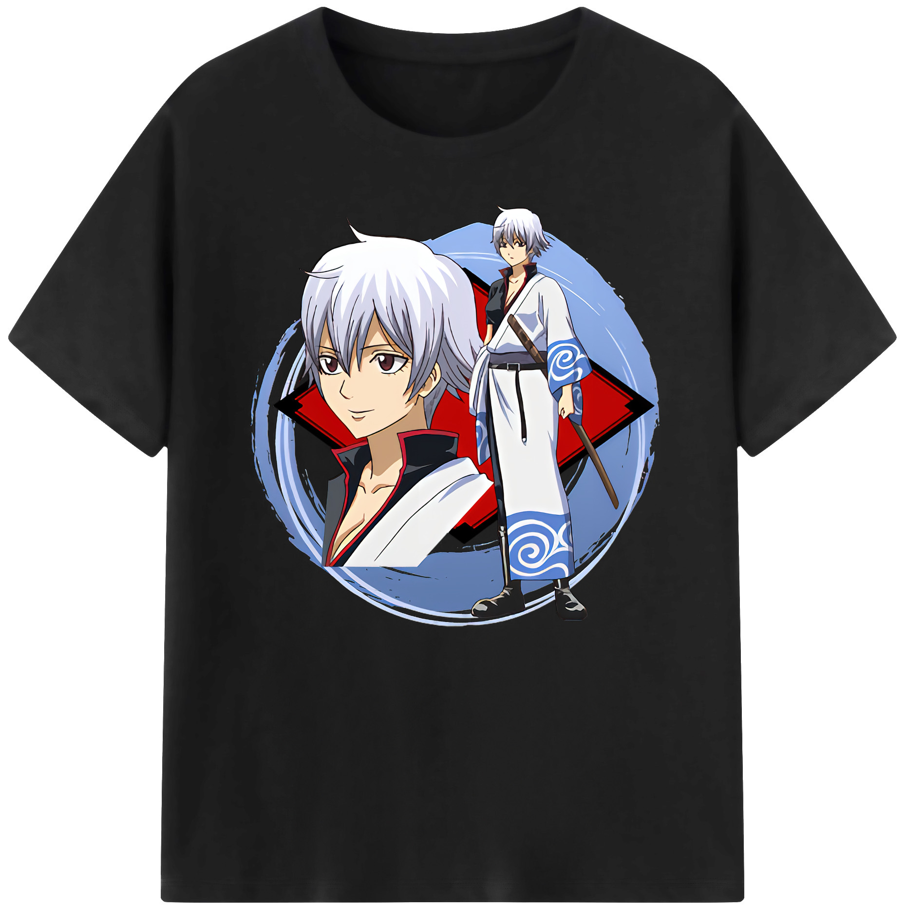 （画像用） ぎんたま 坂田銀時（さかたぎんとき） 神楽 志村新八（しむら しんぱち） GINTAMA Sakata Gintoki Kagura Shimura Shinpachi 綿100％ メンズ半袖Tシャツ｜肌触りやわらか＆通気性