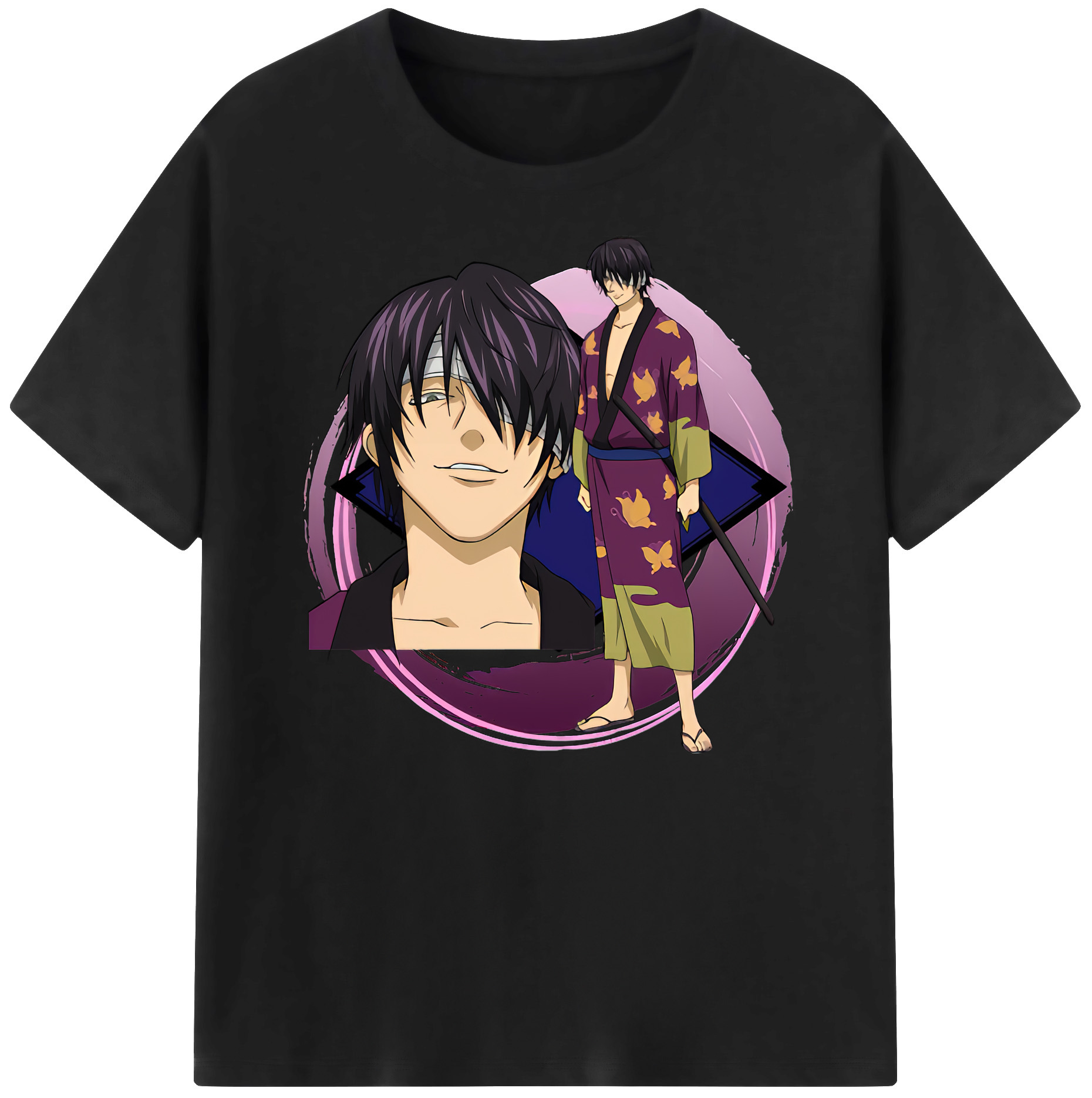 （画像用） ぎんたま 坂田銀時（さかたぎんとき） 神楽 志村新八（しむら しんぱち） GINTAMA Sakata Gintoki Kagura Shimura Shinpachi 綿100％ メンズ半袖Tシャツ｜肌触りやわらか＆通気性