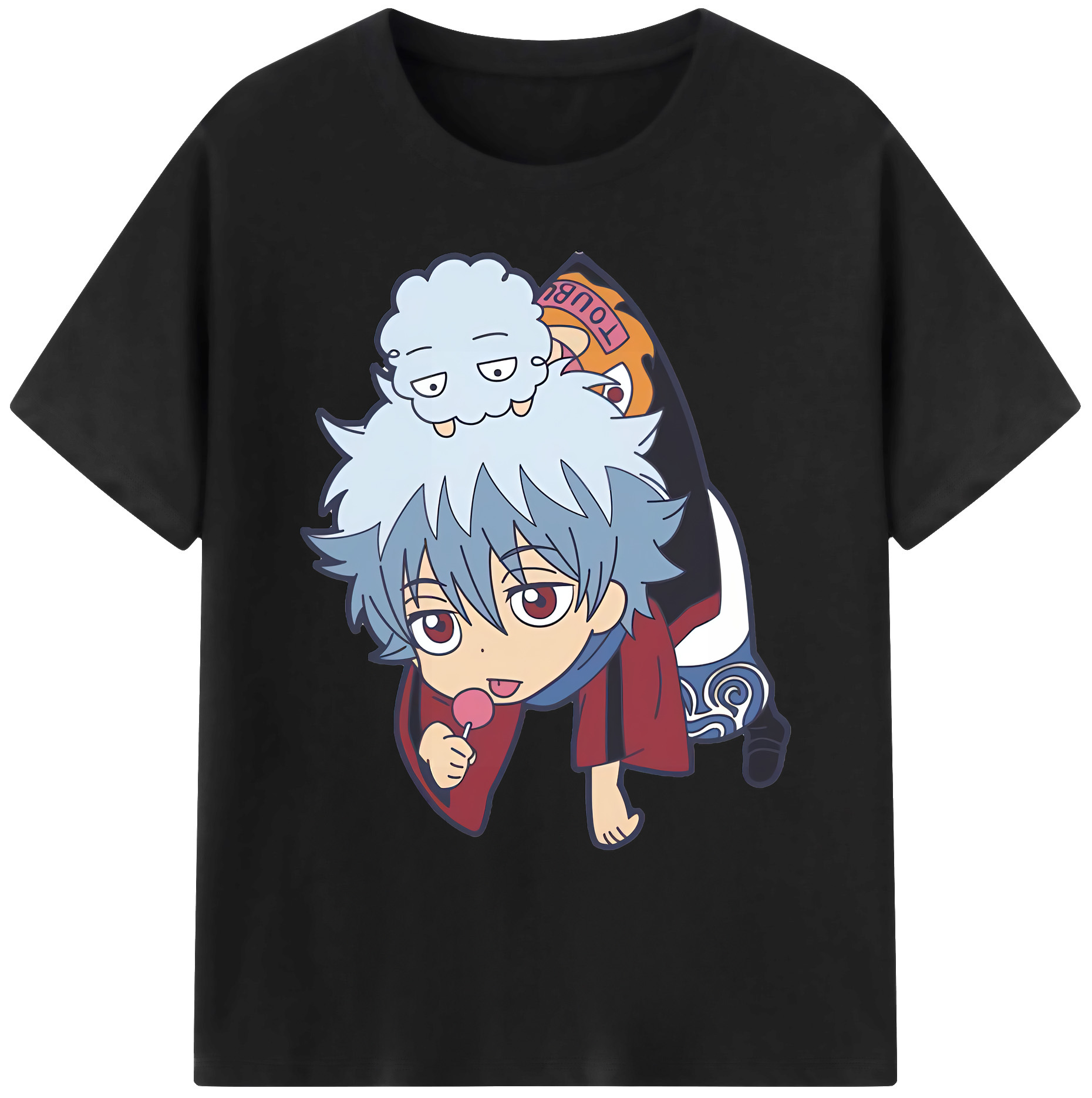 （画像用） ぎんたま 坂田銀時（さかたぎんとき） 神楽 志村新八（しむら しんぱち） GINTAMA Sakata Gintoki Kagura Shimura Shinpachi 綿100％ メンズ半袖Tシャツ｜肌触りやわらか＆通気性