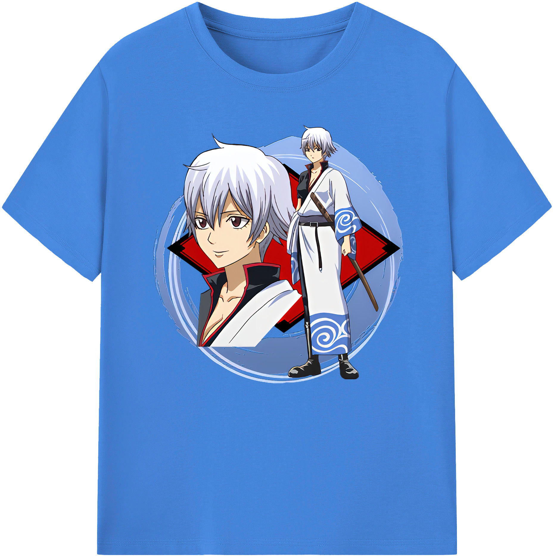 （画像用） ぎんたま 坂田銀時（さかたぎんとき） 神楽 志村新八（しむら しんぱち） GINTAMA Sakata Gintoki Kagura Shimura Shinpachi 綿100％ メンズ半袖Tシャツ｜肌触りやわらか＆通気性