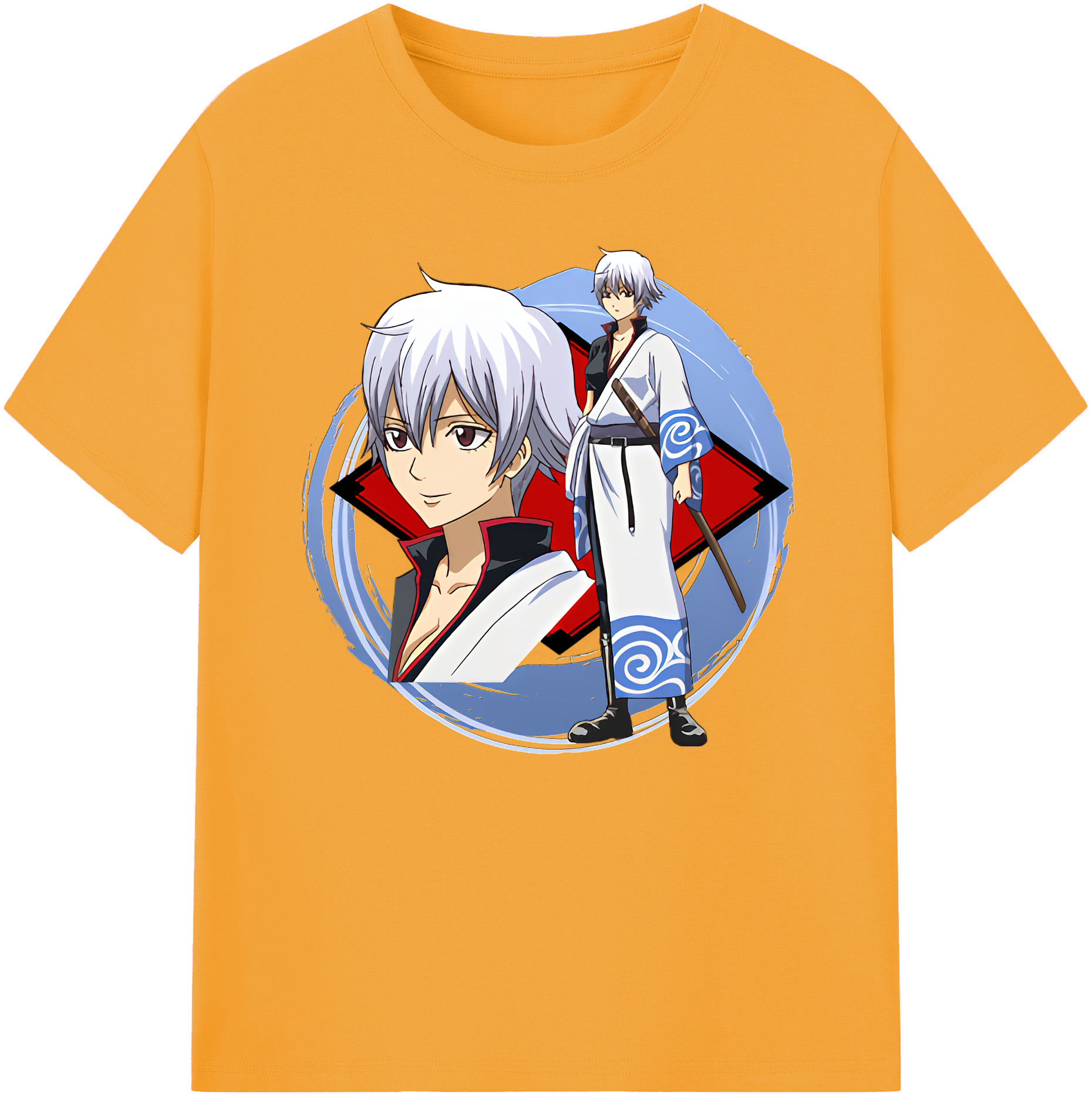 （画像用） ぎんたま 坂田銀時（さかたぎんとき） 神楽 志村新八（しむら しんぱち） GINTAMA Sakata Gintoki Kagura Shimura Shinpachi 綿100％ メンズ半袖Tシャツ｜肌触りやわらか＆通気性