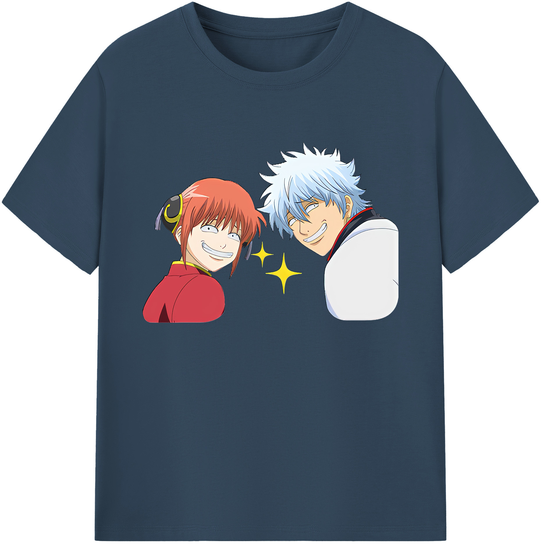 （画像用） ぎんたま 坂田銀時（さかたぎんとき） 神楽 志村新八（しむら しんぱち） GINTAMA Sakata Gintoki Kagura Shimura Shinpachi 綿100％ メンズ半袖Tシャツ｜肌触りやわらか＆通気性