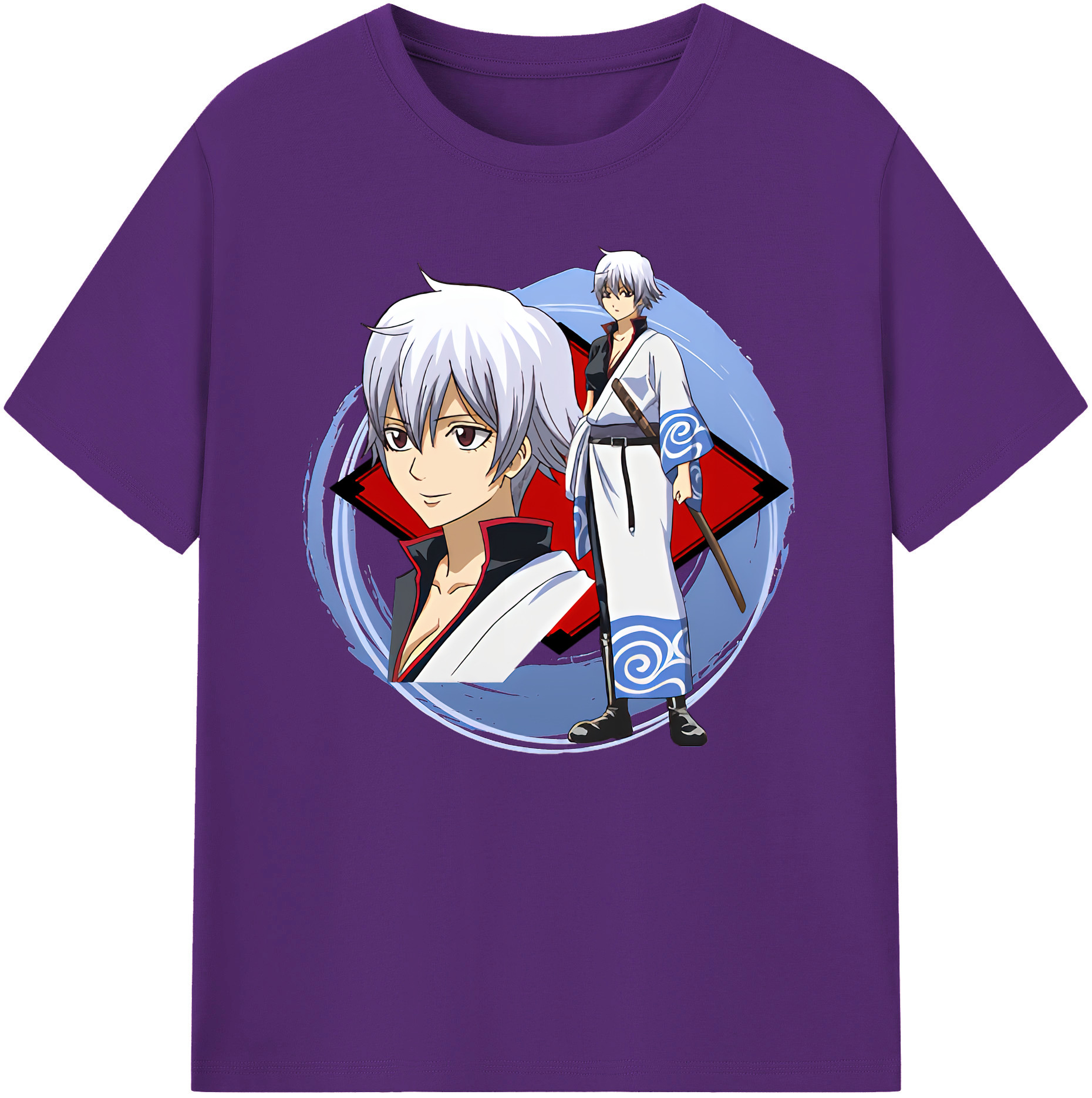 （画像用） ぎんたま 坂田銀時（さかたぎんとき） 神楽 志村新八（しむら しんぱち） GINTAMA Sakata Gintoki Kagura Shimura Shinpachi 綿100％ メンズ半袖Tシャツ｜肌触りやわらか＆通気性