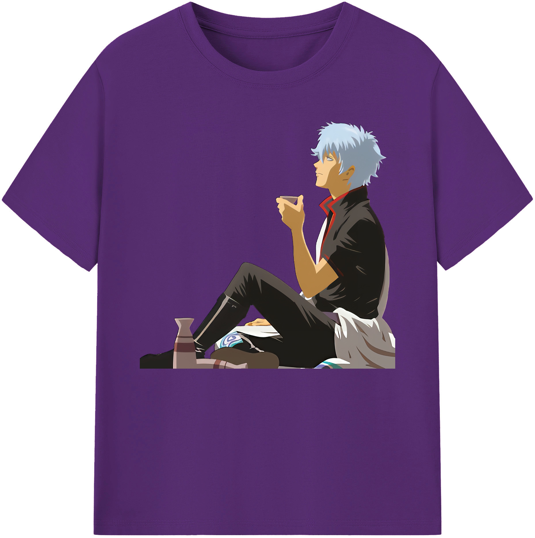 （画像用） ぎんたま 坂田銀時（さかたぎんとき） 神楽 志村新八（しむら しんぱち） GINTAMA Sakata Gintoki Kagura Shimura Shinpachi 綿100％ メンズ半袖Tシャツ｜肌触りやわらか＆通気性