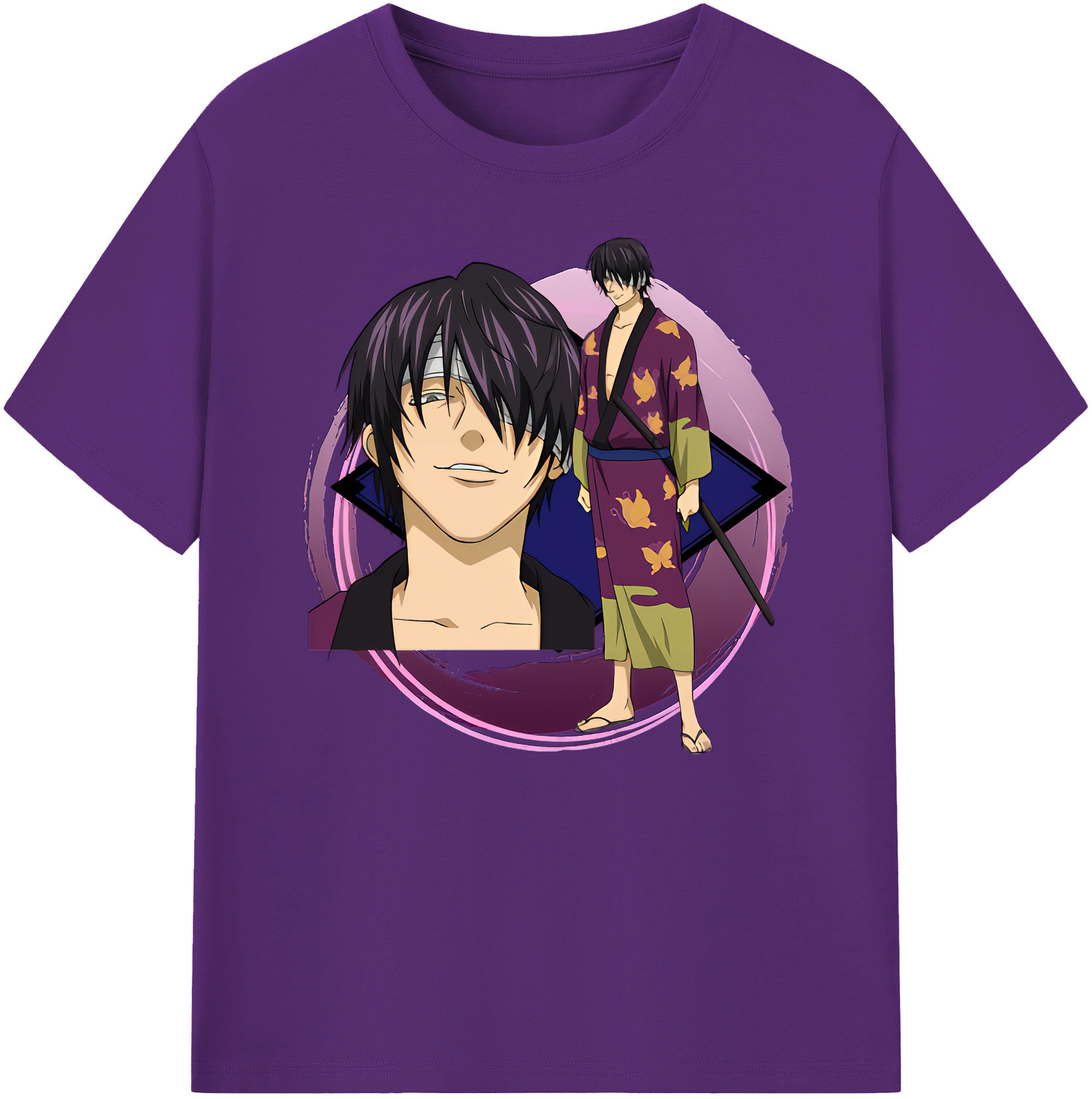 （画像用） ぎんたま 坂田銀時（さかたぎんとき） 神楽 志村新八（しむら しんぱち） GINTAMA Sakata Gintoki Kagura Shimura Shinpachi 綿100％ メンズ半袖Tシャツ｜肌触りやわらか＆通気性