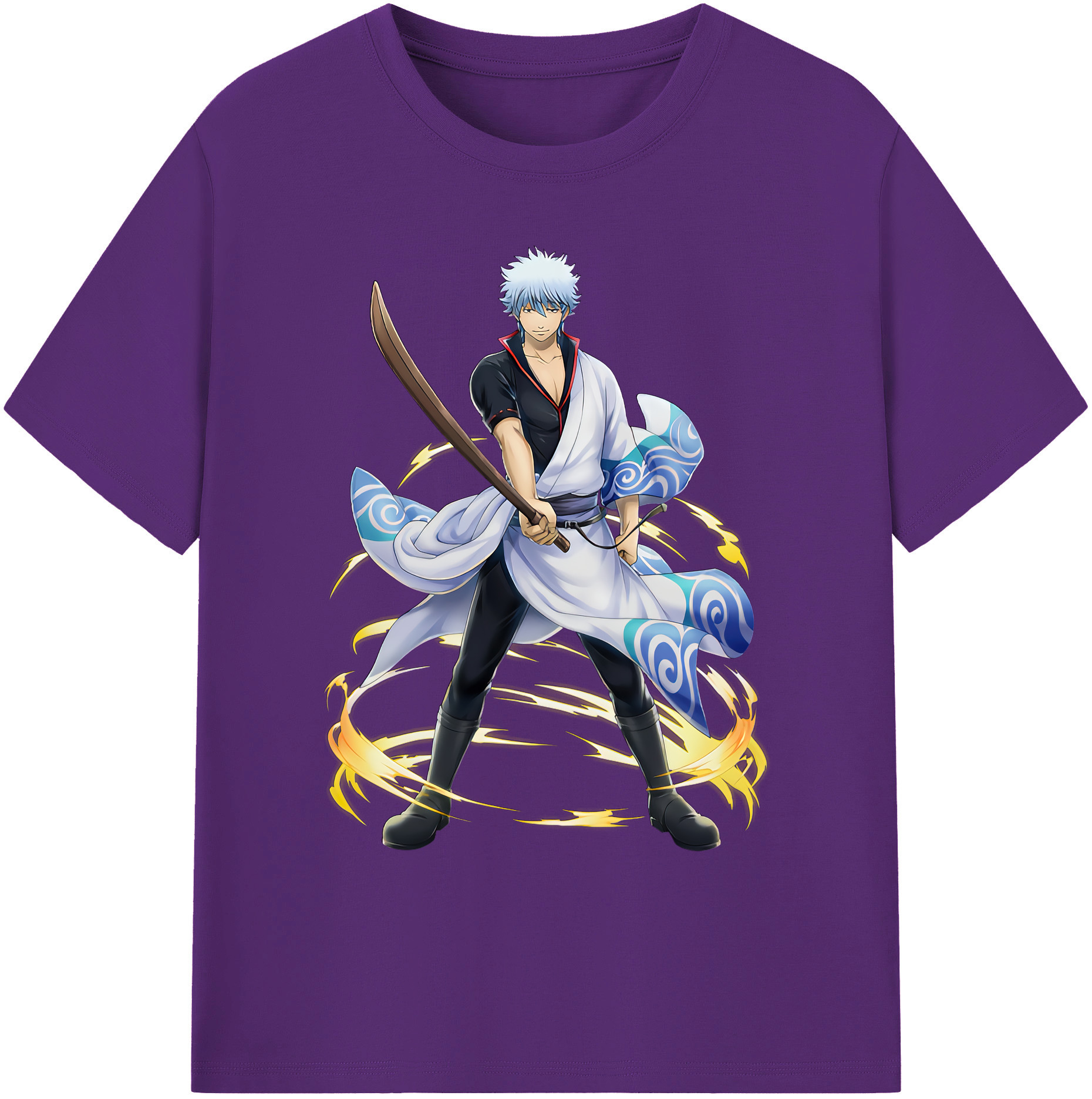 （画像用） ぎんたま 坂田銀時（さかたぎんとき） 神楽 志村新八（しむら しんぱち） GINTAMA Sakata Gintoki Kagura Shimura Shinpachi 綿100％ メンズ半袖Tシャツ｜肌触りやわらか＆通気性