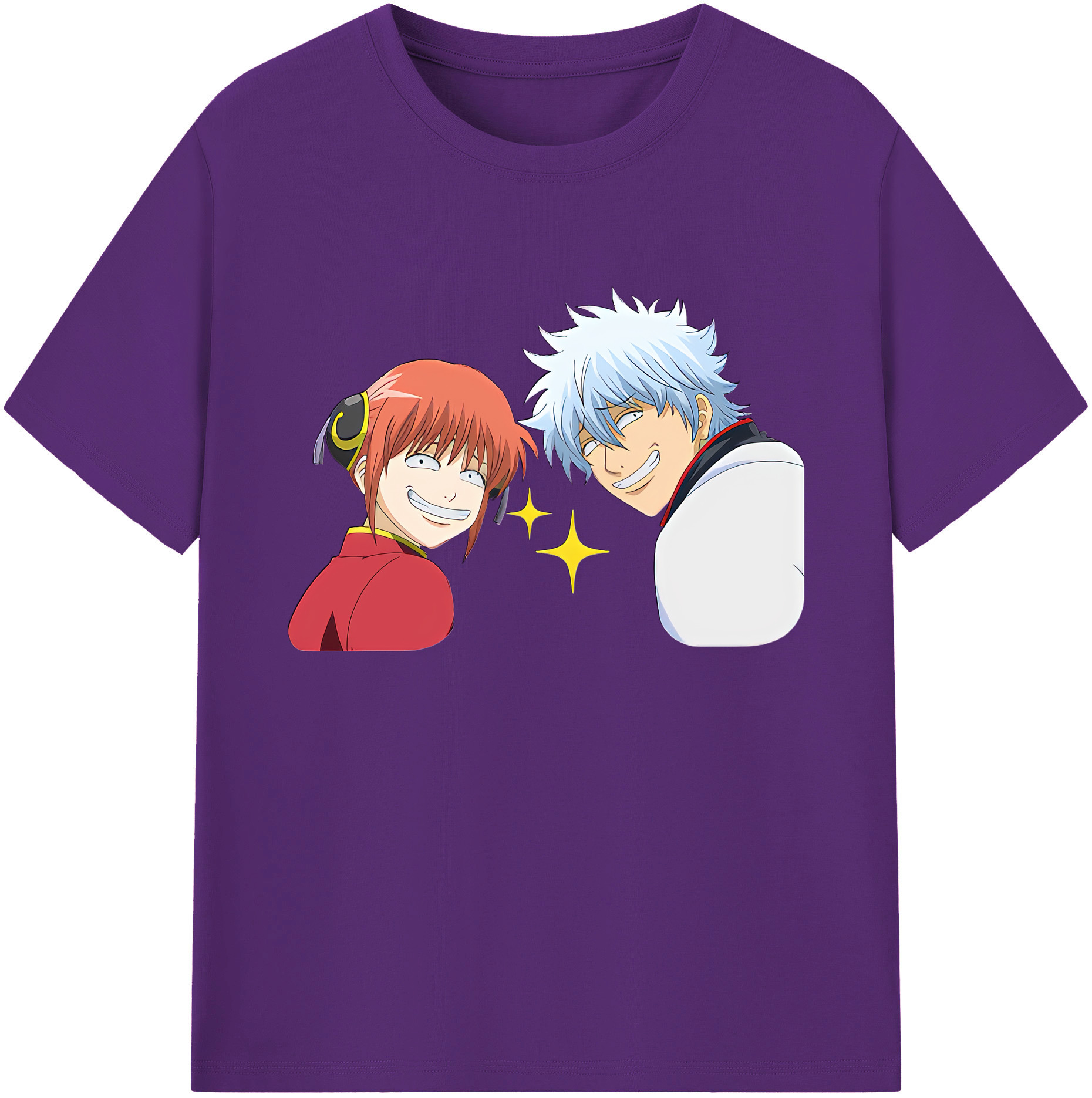 （画像用） ぎんたま 坂田銀時（さかたぎんとき） 神楽 志村新八（しむら しんぱち） GINTAMA Sakata Gintoki Kagura Shimura Shinpachi 綿100％ メンズ半袖Tシャツ｜肌触りやわらか＆通気性