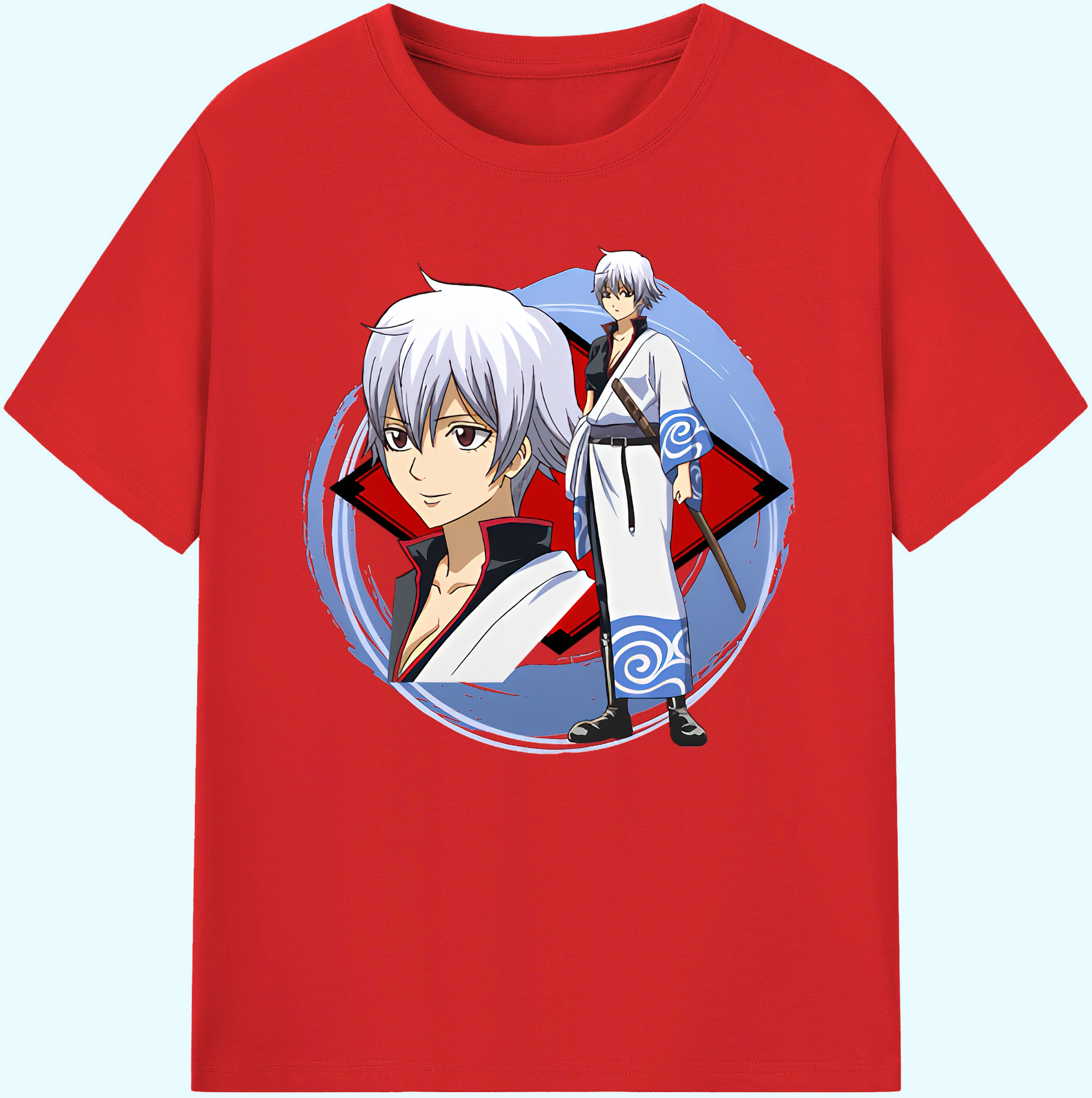 （画像用） ぎんたま 坂田銀時（さかたぎんとき） 神楽 志村新八（しむら しんぱち） GINTAMA Sakata Gintoki Kagura Shimura Shinpachi 綿100％ メンズ半袖Tシャツ｜肌触りやわらか＆通気性