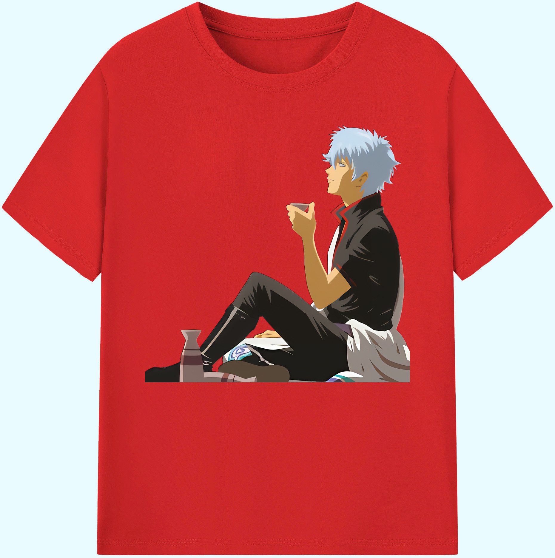 （画像用） ぎんたま 坂田銀時（さかたぎんとき） 神楽 志村新八（しむら しんぱち） GINTAMA Sakata Gintoki Kagura Shimura Shinpachi 綿100％ メンズ半袖Tシャツ｜肌触りやわらか＆通気性