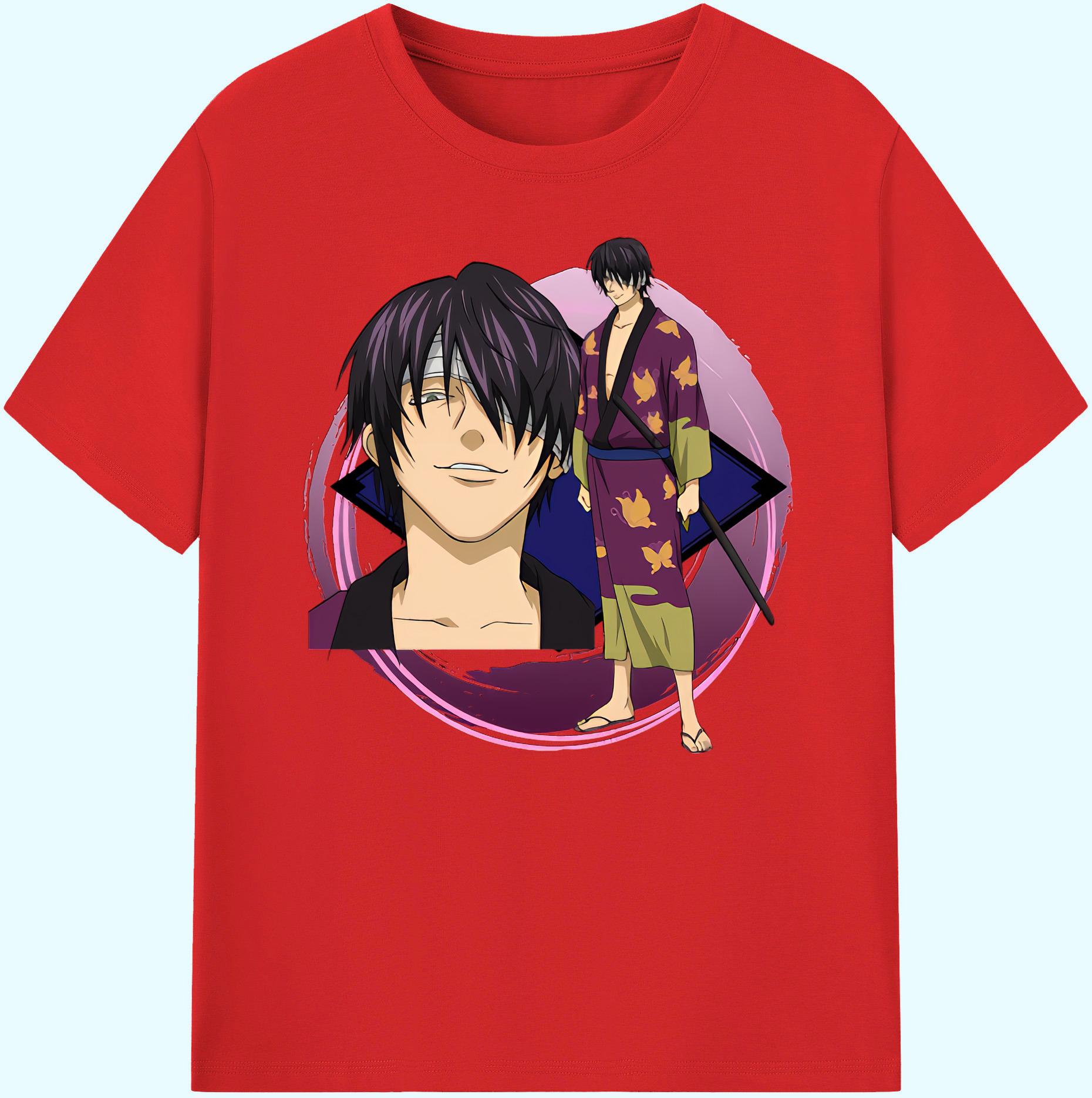 （画像用） ぎんたま 坂田銀時（さかたぎんとき） 神楽 志村新八（しむら しんぱち） GINTAMA Sakata Gintoki Kagura Shimura Shinpachi 綿100％ メンズ半袖Tシャツ｜肌触りやわらか＆通気性
