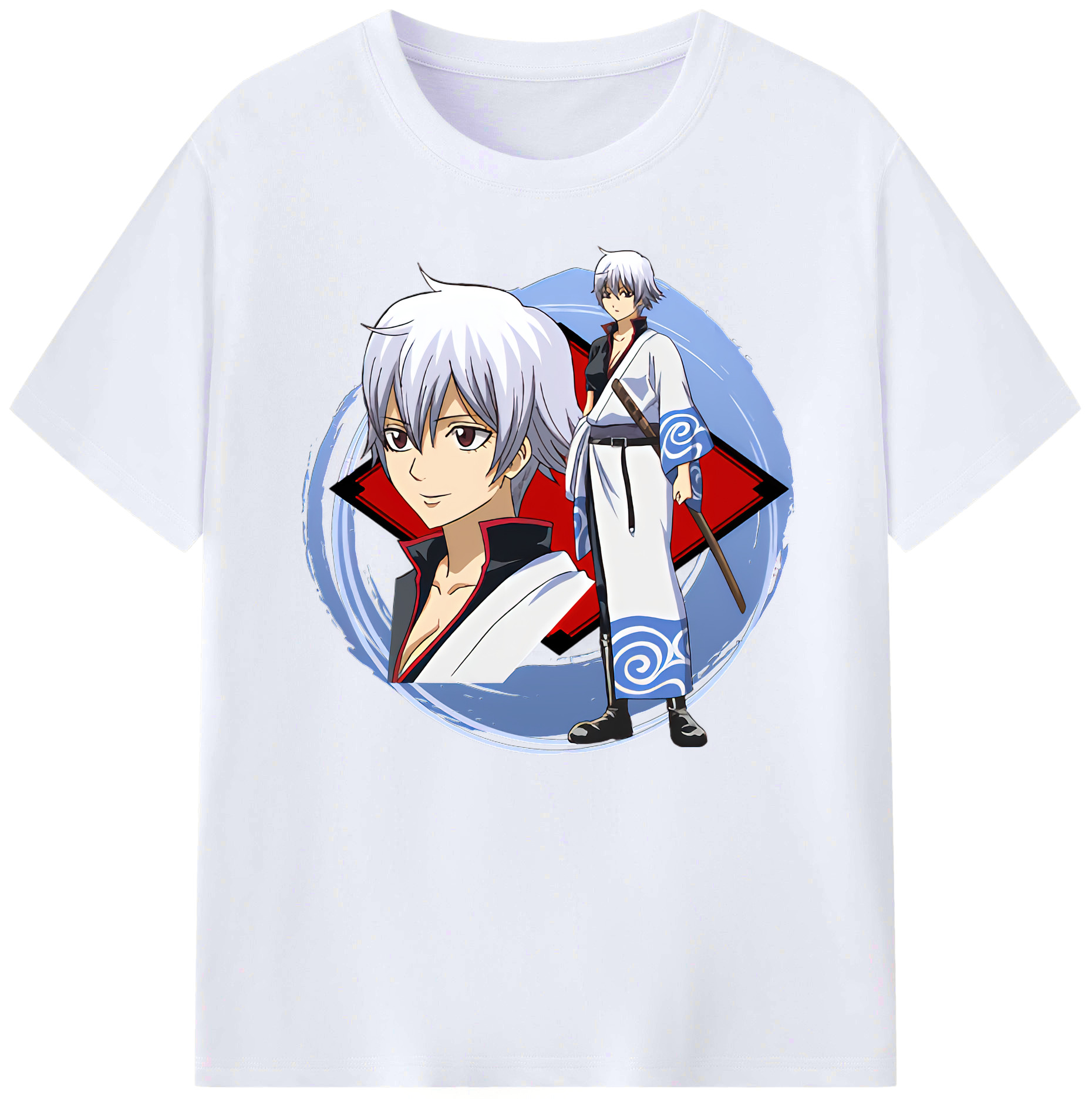 （画像用） ぎんたま 坂田銀時（さかたぎんとき） 神楽 志村新八（しむら しんぱち） GINTAMA Sakata Gintoki Kagura Shimura Shinpachi 綿100％ メンズ半袖Tシャツ｜肌触りやわらか＆通気性