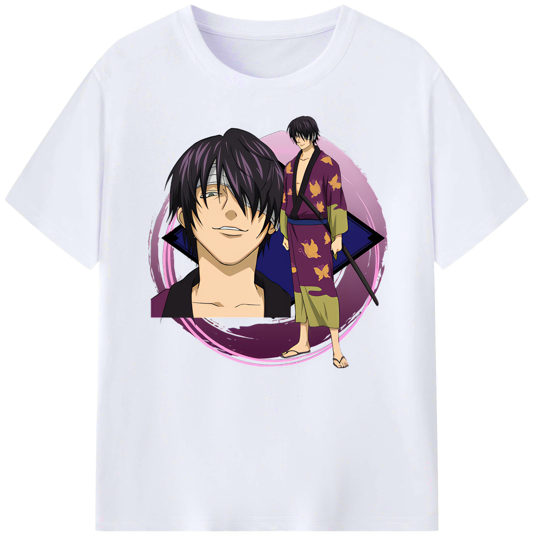（画像用） ぎんたま 坂田銀時（さかたぎんとき） 神楽 志村新八（しむら しんぱち） GINTAMA Sakata Gintoki Kagura Shimura Shinpachi 綿100％ メンズ半袖Tシャツ｜肌触りやわらか＆通気性