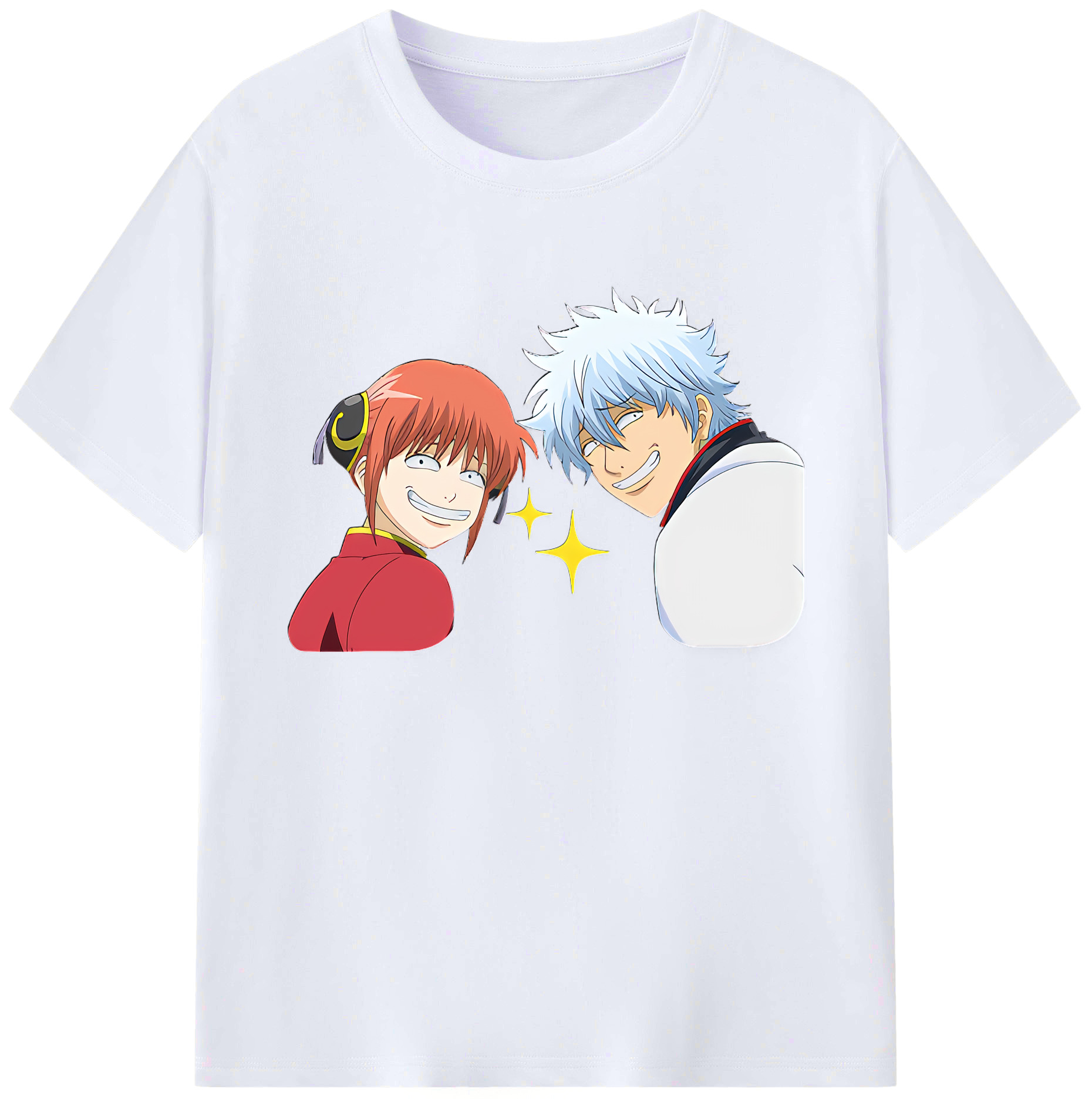 （画像用） ぎんたま 坂田銀時（さかたぎんとき） 神楽 志村新八（しむら しんぱち） GINTAMA Sakata Gintoki Kagura Shimura Shinpachi 綿100％ メンズ半袖Tシャツ｜肌触りやわらか＆通気性
