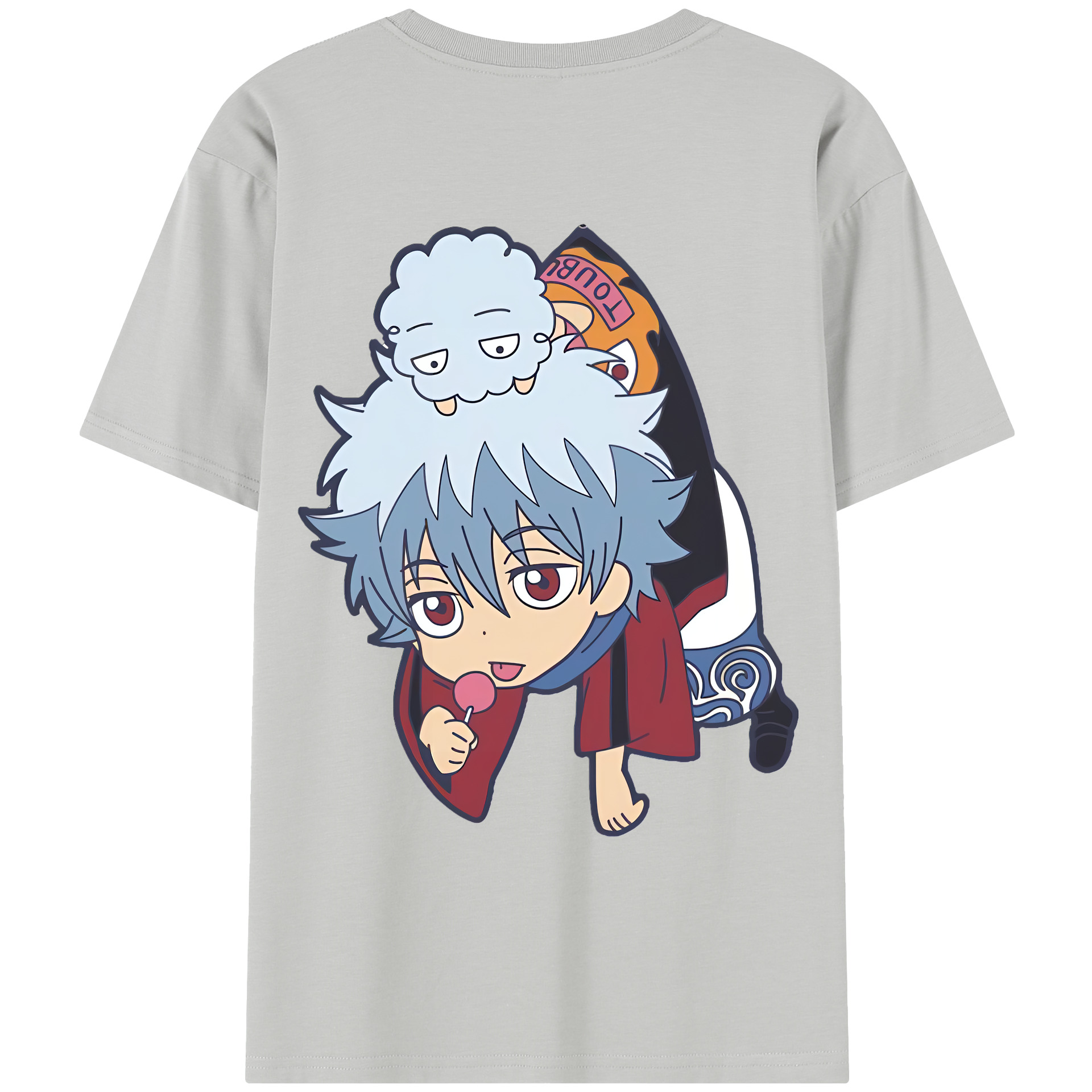 （画像用） ぎんたま 坂田銀時（さかたぎんとき） 神楽 志村新八（しむら しんぱち） GINTAMA Sakata Gintoki Kagura Shimura Shinpachi レディース半袖Tシャツ(バックプリント)