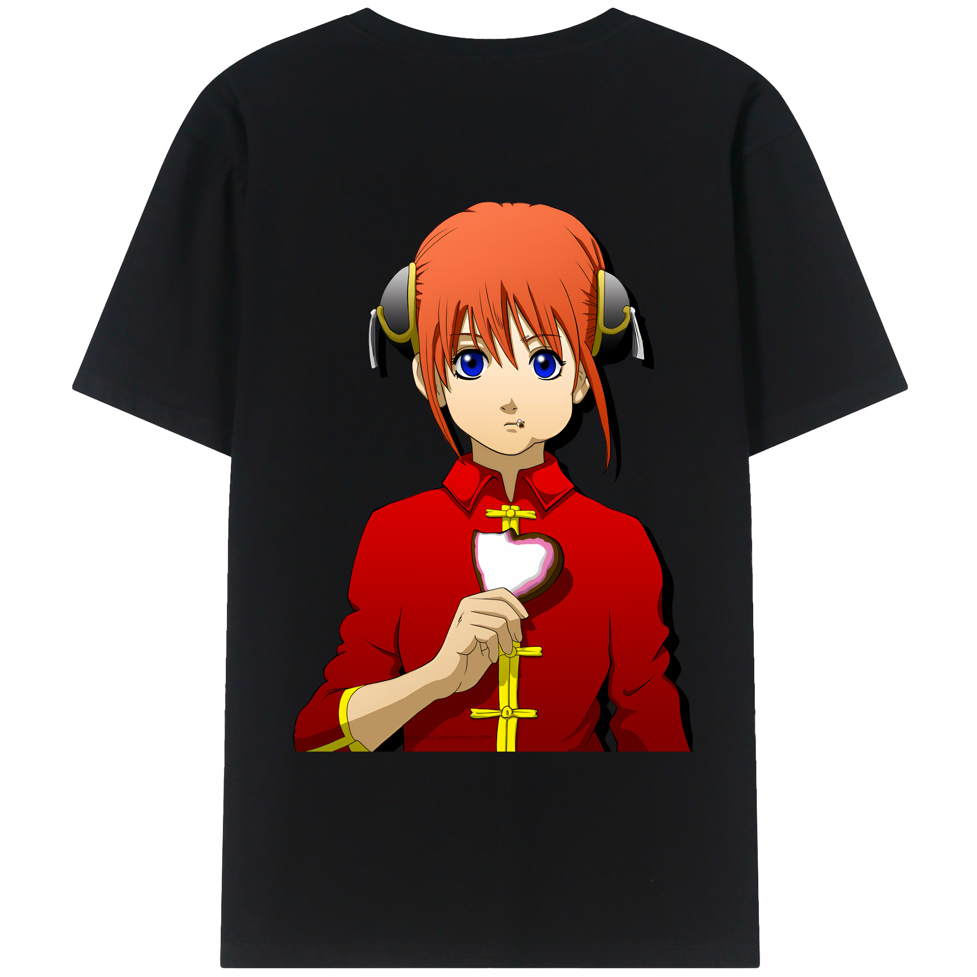 （画像用） ぎんたま 坂田銀時（さかたぎんとき） 神楽 志村新八（しむら しんぱち） GINTAMA Sakata Gintoki Kagura Shimura Shinpachi レディース半袖Tシャツ(バックプリント)