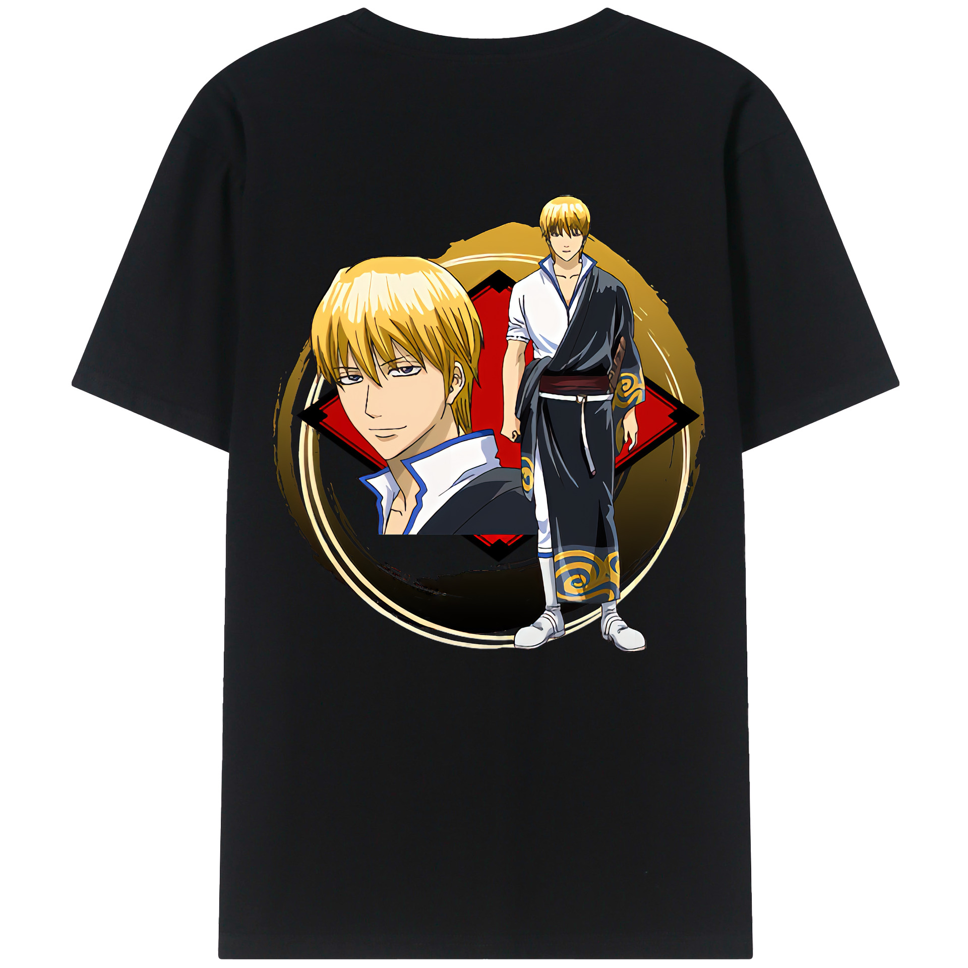 （画像用） ぎんたま 坂田銀時（さかたぎんとき） 神楽 志村新八（しむら しんぱち） GINTAMA Sakata Gintoki Kagura Shimura Shinpachi レディース半袖Tシャツ(バックプリント)