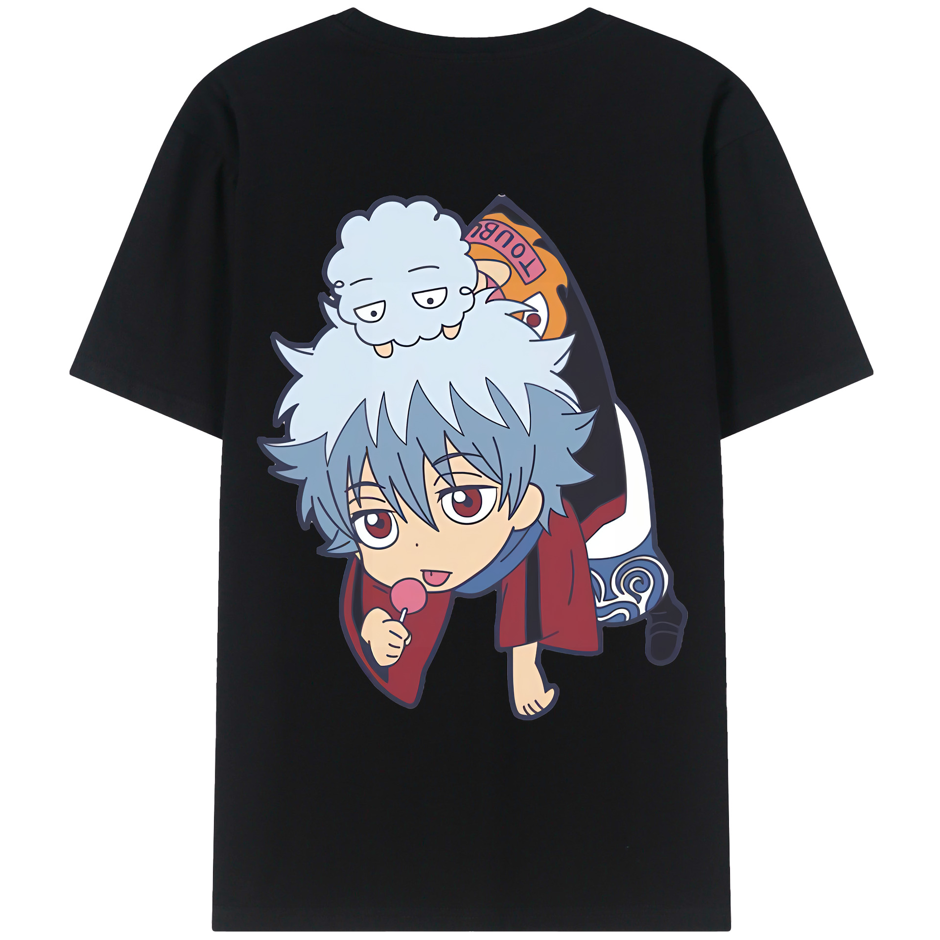 （画像用） ぎんたま 坂田銀時（さかたぎんとき） 神楽 志村新八（しむら しんぱち） GINTAMA Sakata Gintoki Kagura Shimura Shinpachi レディース半袖Tシャツ(バックプリント)