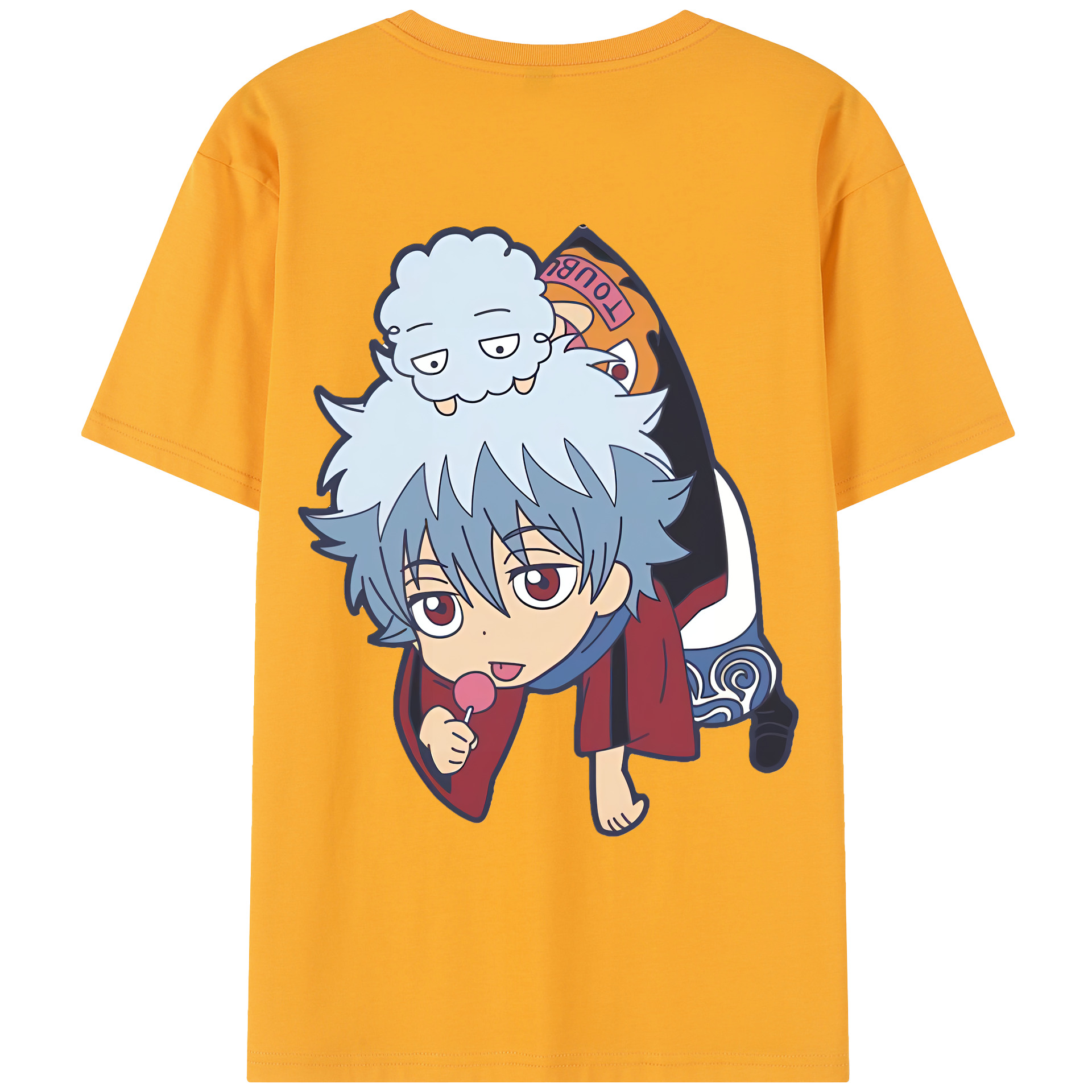 （画像用） ぎんたま 坂田銀時（さかたぎんとき） 神楽 志村新八（しむら しんぱち） GINTAMA Sakata Gintoki Kagura Shimura Shinpachi レディース半袖Tシャツ(バックプリント)
