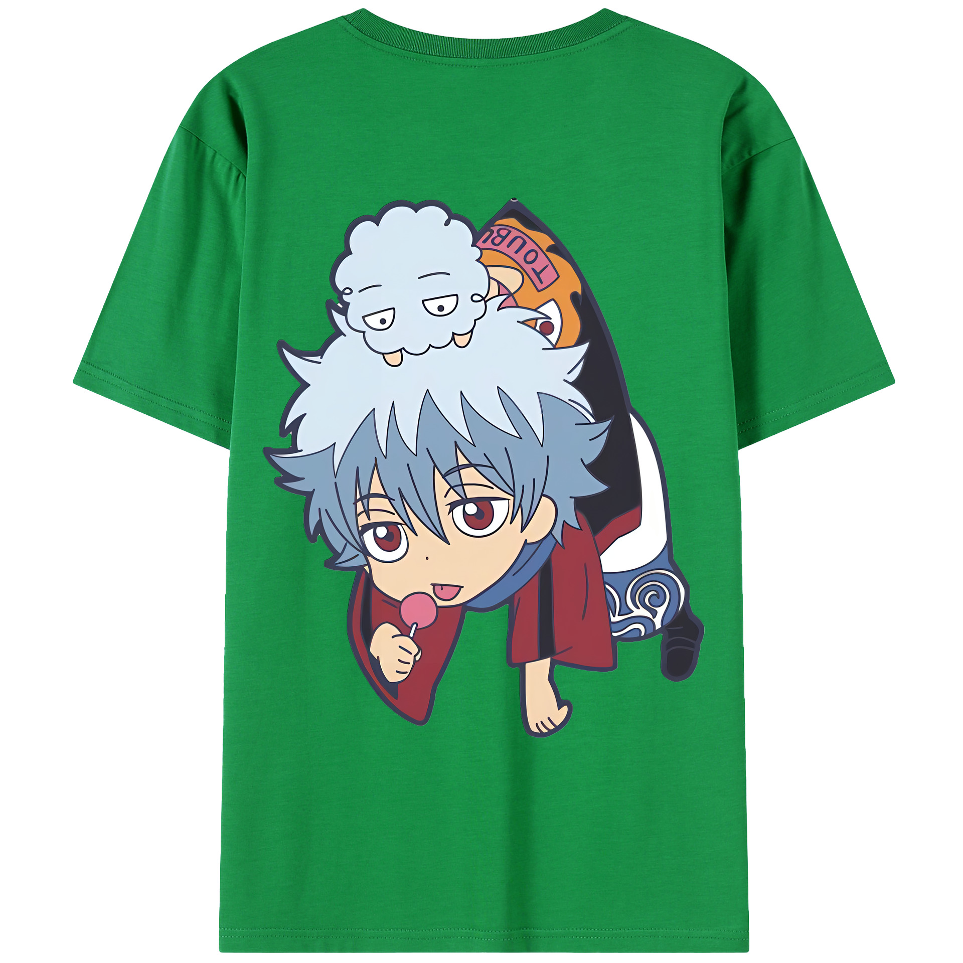 （画像用） ぎんたま 坂田銀時（さかたぎんとき） 神楽 志村新八（しむら しんぱち） GINTAMA Sakata Gintoki Kagura Shimura Shinpachi レディース半袖Tシャツ(バックプリント)