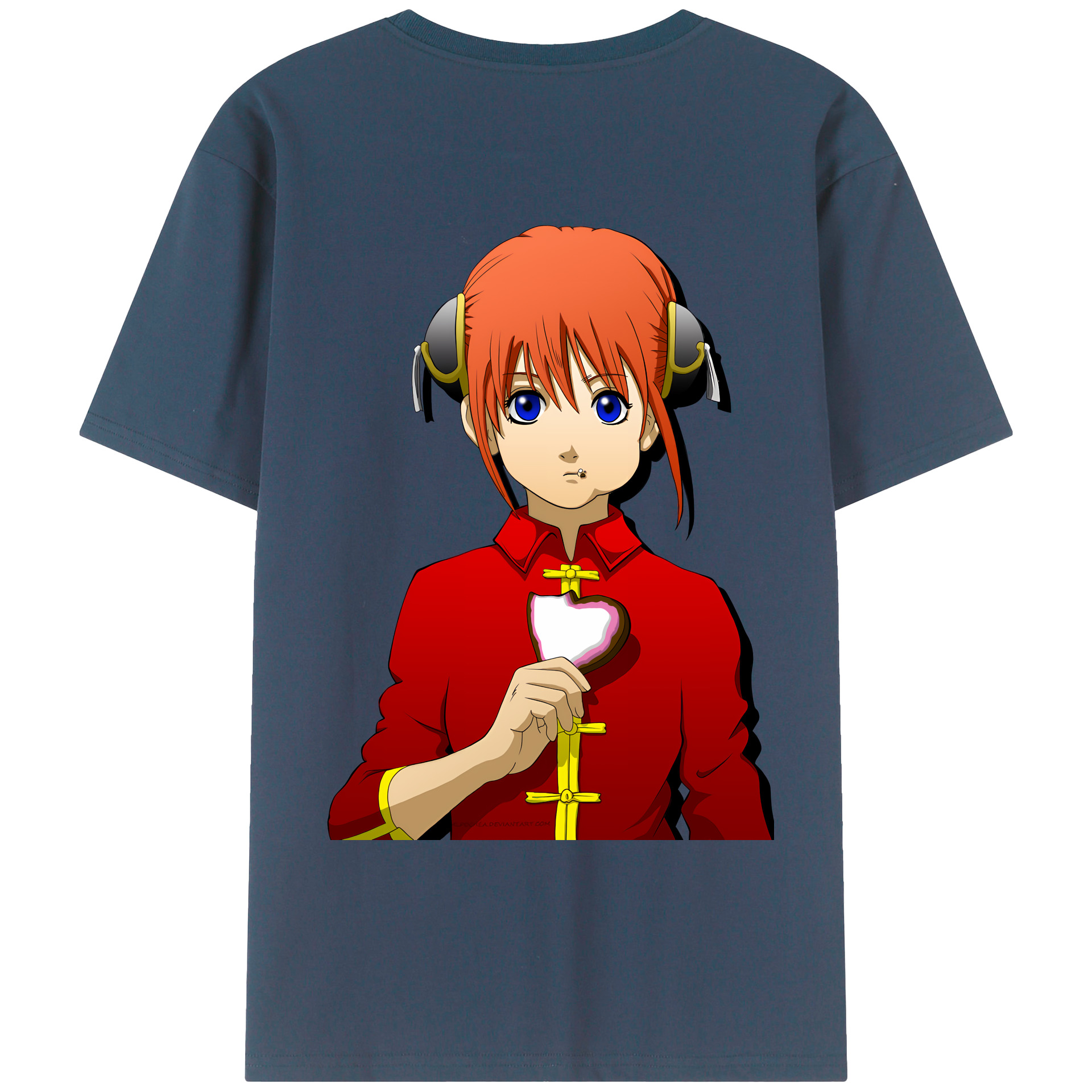 （画像用） ぎんたま 坂田銀時（さかたぎんとき） 神楽 志村新八（しむら しんぱち） GINTAMA Sakata Gintoki Kagura Shimura Shinpachi レディース半袖Tシャツ(バックプリント)