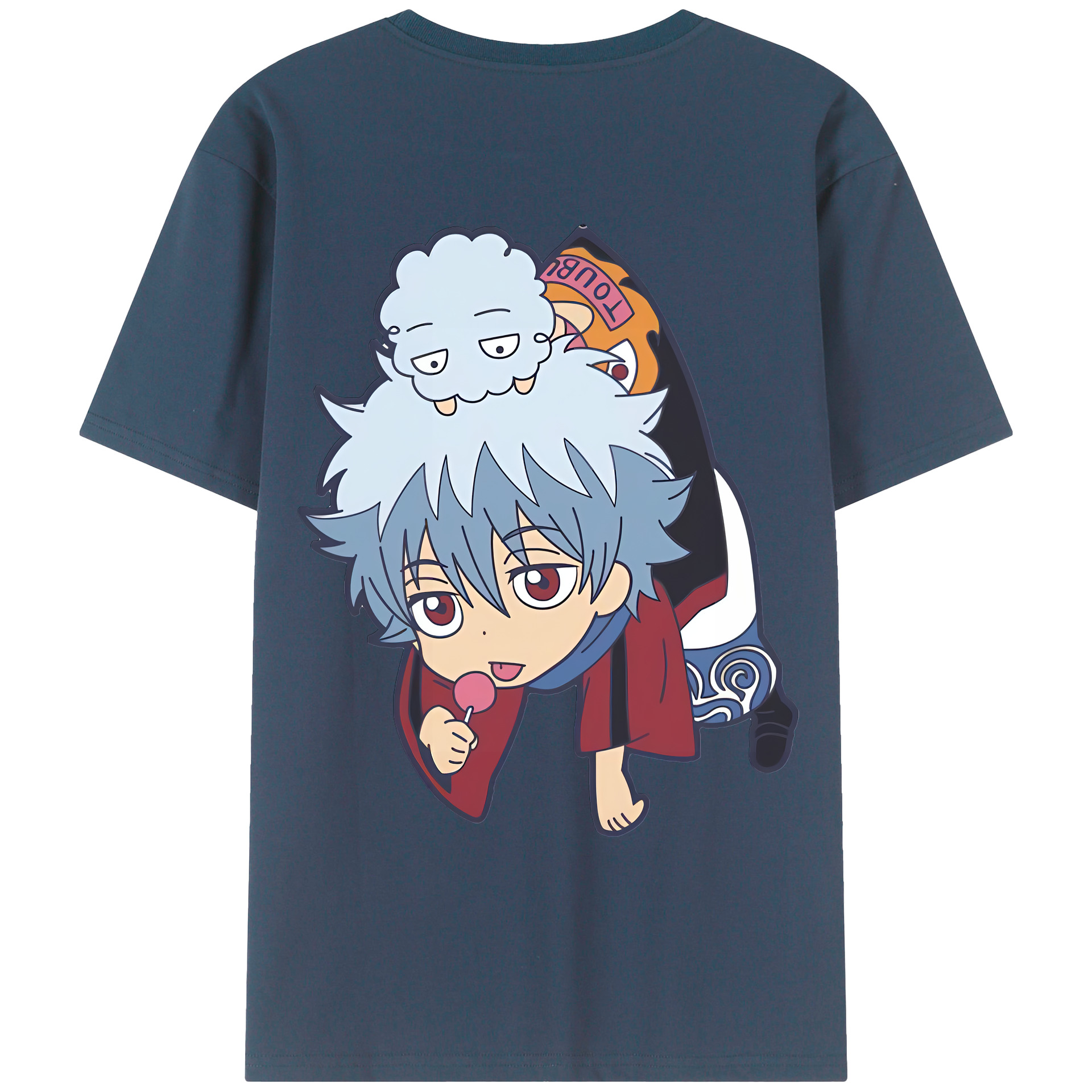 （画像用） ぎんたま 坂田銀時（さかたぎんとき） 神楽 志村新八（しむら しんぱち） GINTAMA Sakata Gintoki Kagura Shimura Shinpachi レディース半袖Tシャツ(バックプリント)