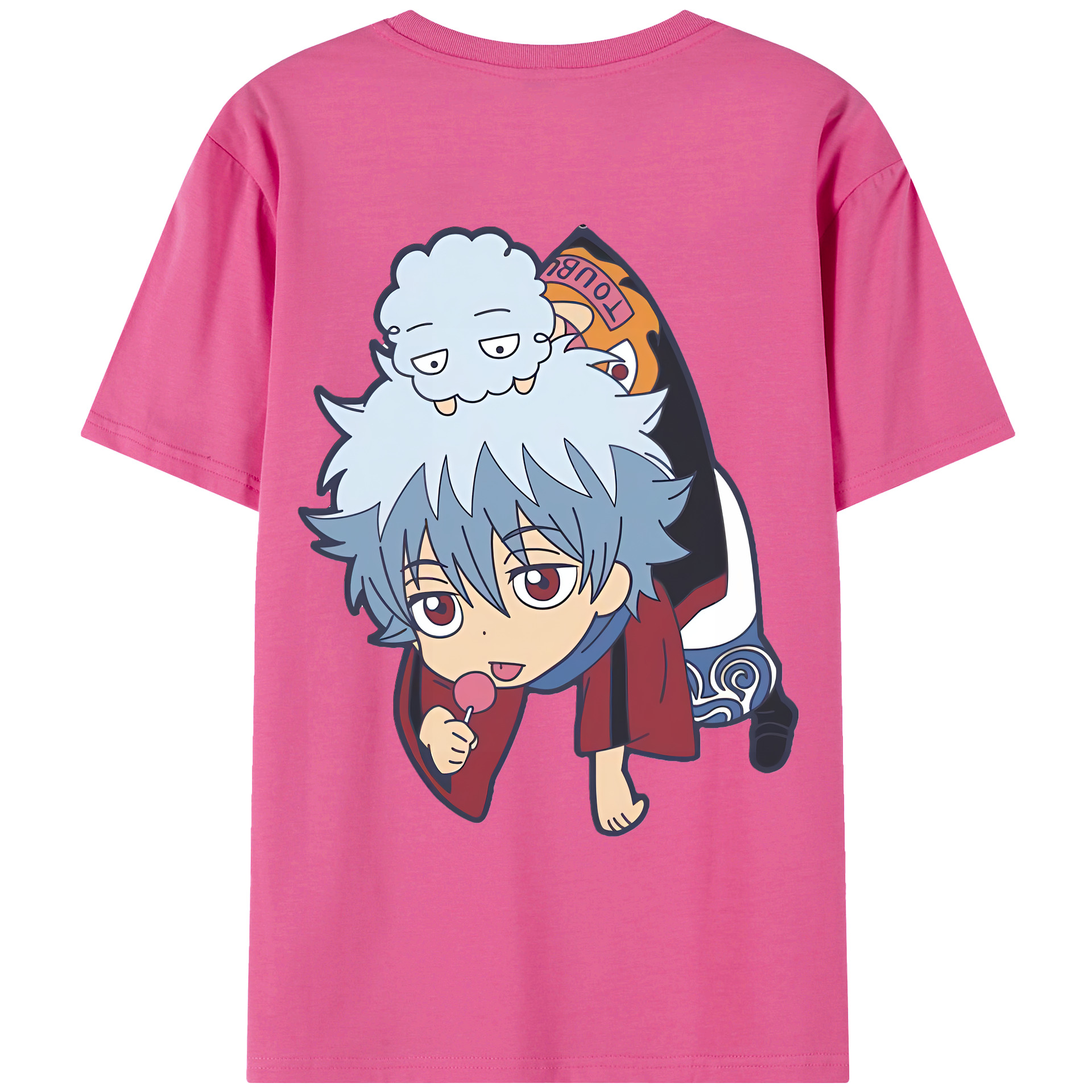 （画像用） ぎんたま 坂田銀時（さかたぎんとき） 神楽 志村新八（しむら しんぱち） GINTAMA Sakata Gintoki Kagura Shimura Shinpachi レディース半袖Tシャツ(バックプリント)