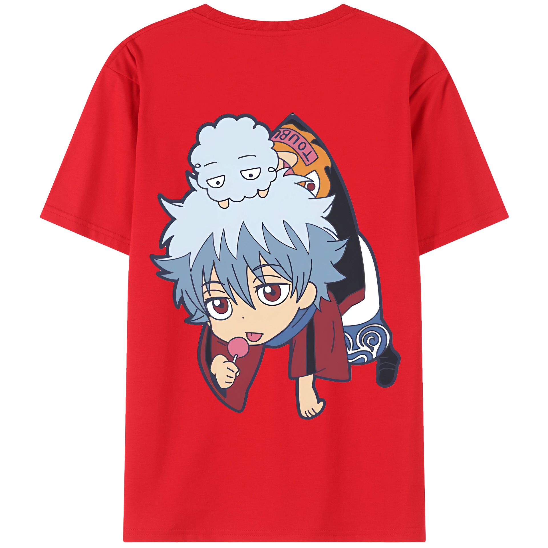 （画像用） ぎんたま 坂田銀時（さかたぎんとき） 神楽 志村新八（しむら しんぱち） GINTAMA Sakata Gintoki Kagura Shimura Shinpachi レディース半袖Tシャツ(バックプリント)