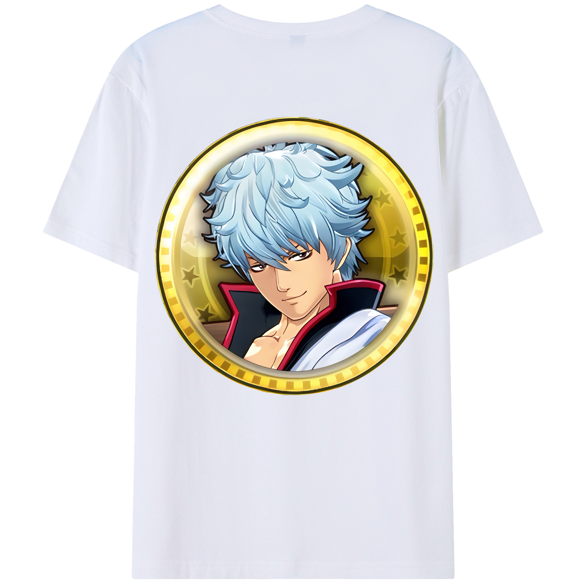 （画像用） ぎんたま 坂田銀時（さかたぎんとき） 神楽 志村新八（しむら しんぱち） GINTAMA Sakata Gintoki Kagura Shimura Shinpachi レディース半袖Tシャツ(バックプリント)