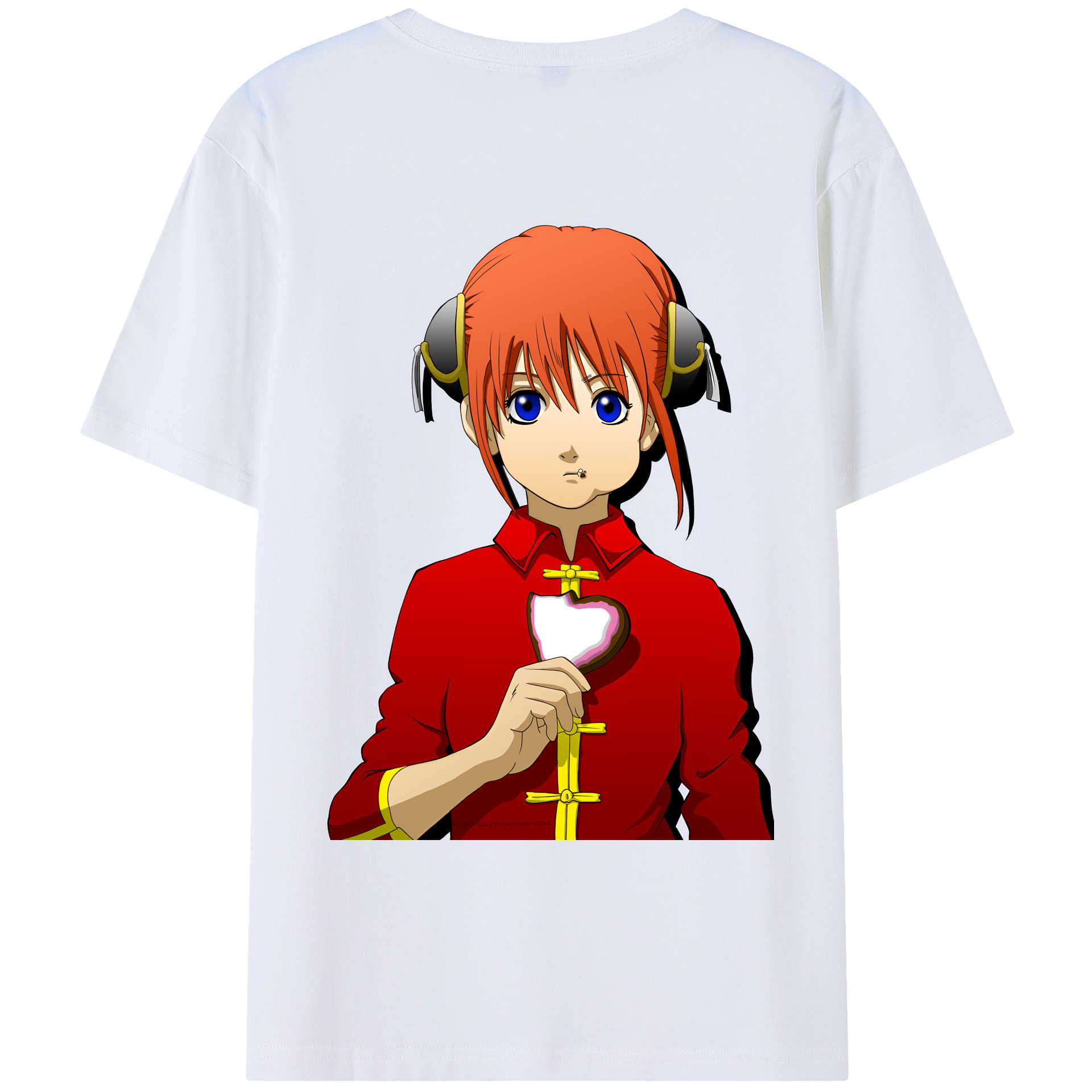 （画像用） ぎんたま 坂田銀時（さかたぎんとき） 神楽 志村新八（しむら しんぱち） GINTAMA Sakata Gintoki Kagura Shimura Shinpachi レディース半袖Tシャツ(バックプリント)