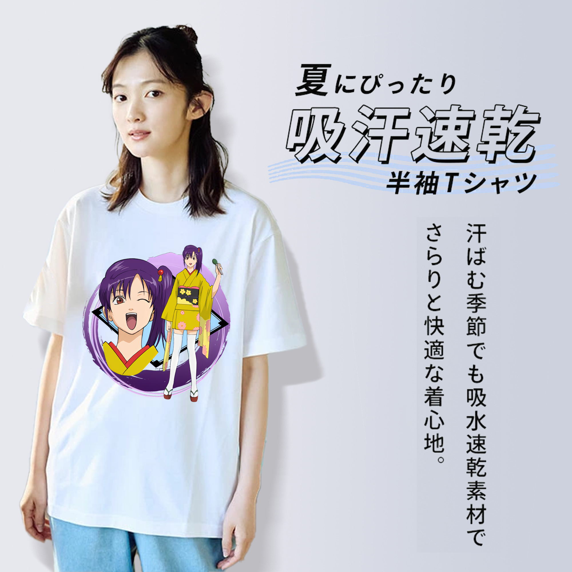 ぎんたま 坂田銀時（さかたぎんとき） 神楽 志村新八（しむら しんぱち） GINTAMA Sakata Gintoki Kagura Shimura Shinpachi レディースカジュアルプリントTシャツ（綿100％）