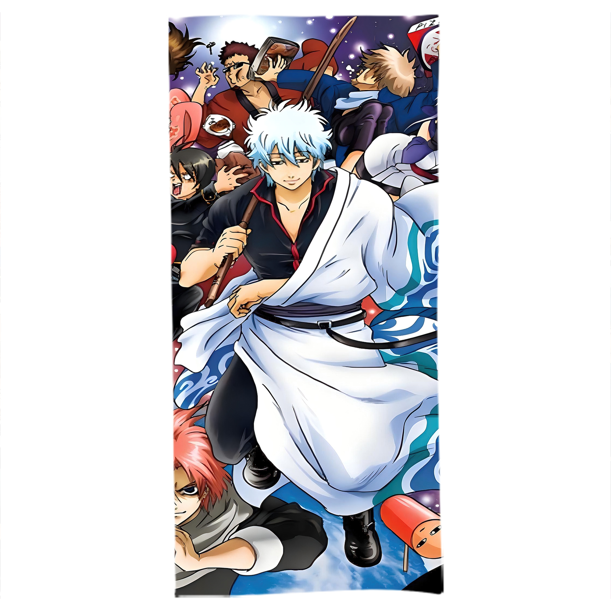 （画像用） ぎんたま 坂田銀時（さかたぎんとき） 神楽 志村新八（しむら しんぱち） GINTAMA Sakata Gintoki Kagura Shimura Shinpachi 大判バスタオル 70×140cm 吸水速乾 柔らかい肌触り