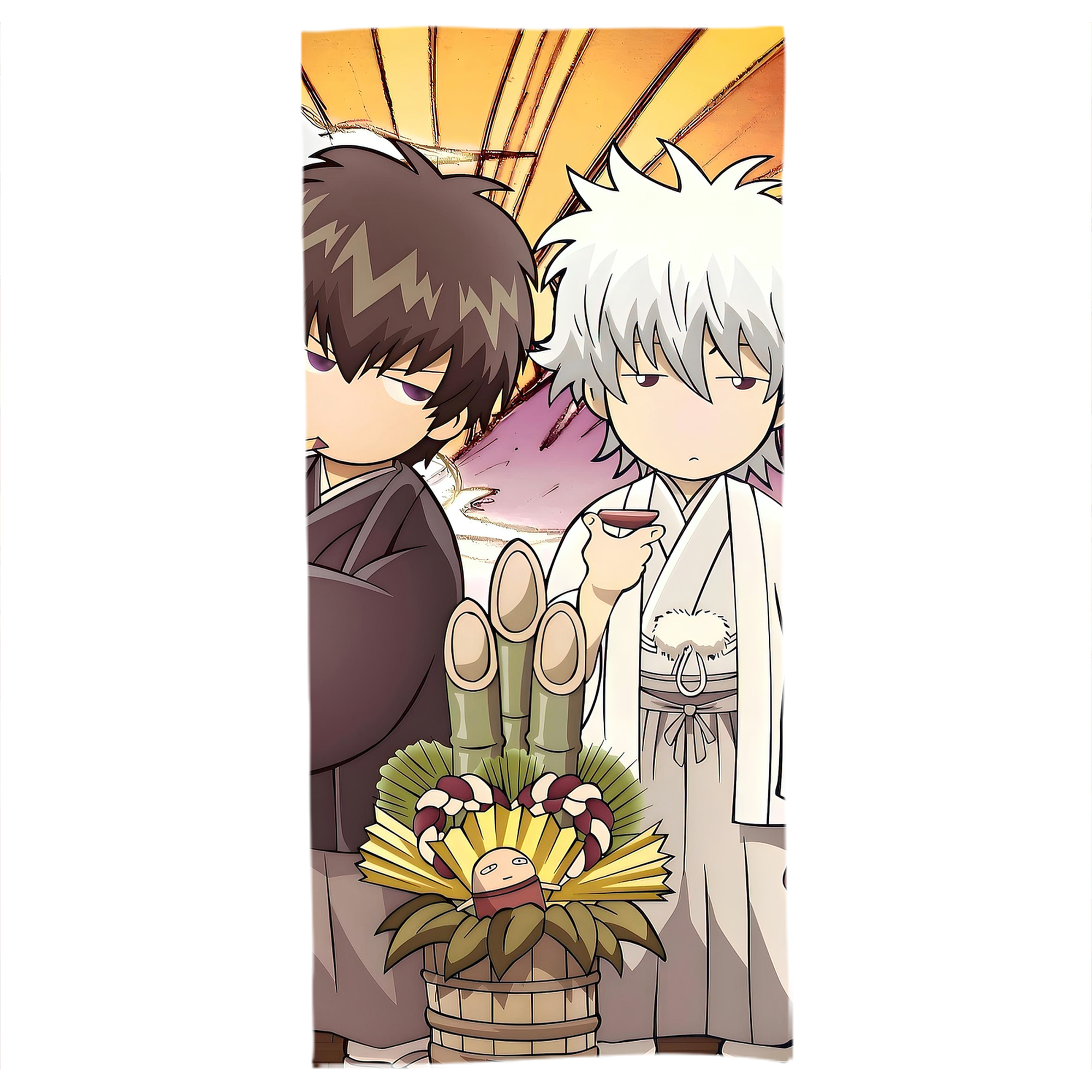 （画像用） ぎんたま 坂田銀時（さかたぎんとき） 神楽 志村新八（しむら しんぱち） GINTAMA Sakata Gintoki Kagura Shimura Shinpachi 大判バスタオル 70×140cm 吸水速乾 柔らかい肌触り