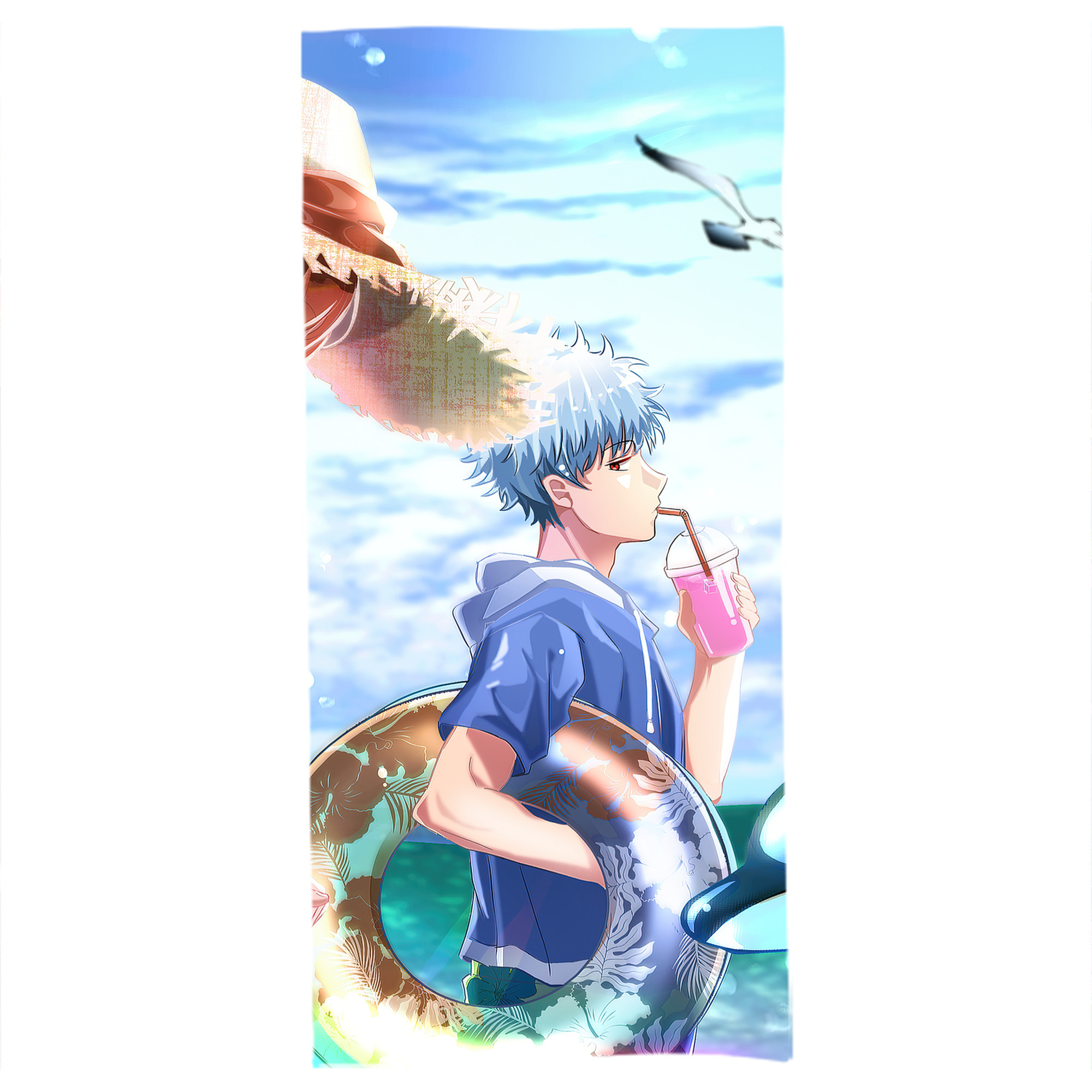 （画像用） ぎんたま 坂田銀時（さかたぎんとき） 神楽 志村新八（しむら しんぱち） GINTAMA Sakata Gintoki Kagura Shimura Shinpachi 大判バスタオル 70×140cm 吸水速乾 柔らかい肌触り