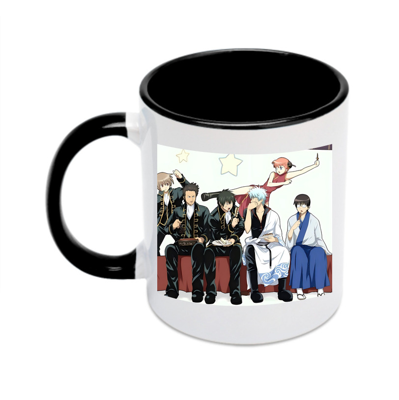 （画像用） ぎんたま 坂田銀時（さかたぎんとき） 神楽 志村新八（しむら しんぱち） GINTAMA Sakata Gintoki Kagura Shimura Shinpachi カラーマグカップ