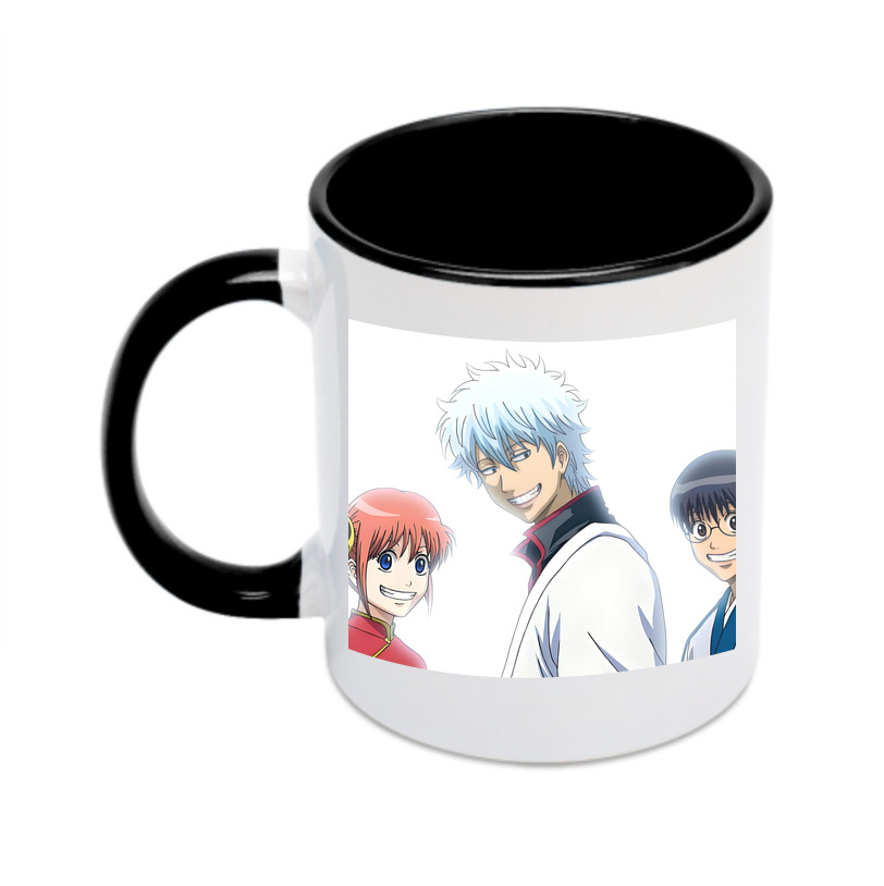 （画像用） ぎんたま 坂田銀時（さかたぎんとき） 神楽 志村新八（しむら しんぱち） GINTAMA Sakata Gintoki Kagura Shimura Shinpachi カラーマグカップ