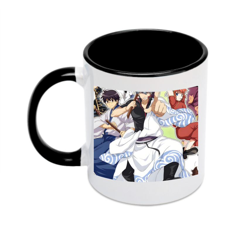 （画像用） ぎんたま 坂田銀時（さかたぎんとき） 神楽 志村新八（しむら しんぱち） GINTAMA Sakata Gintoki Kagura Shimura Shinpachi カラーマグカップ