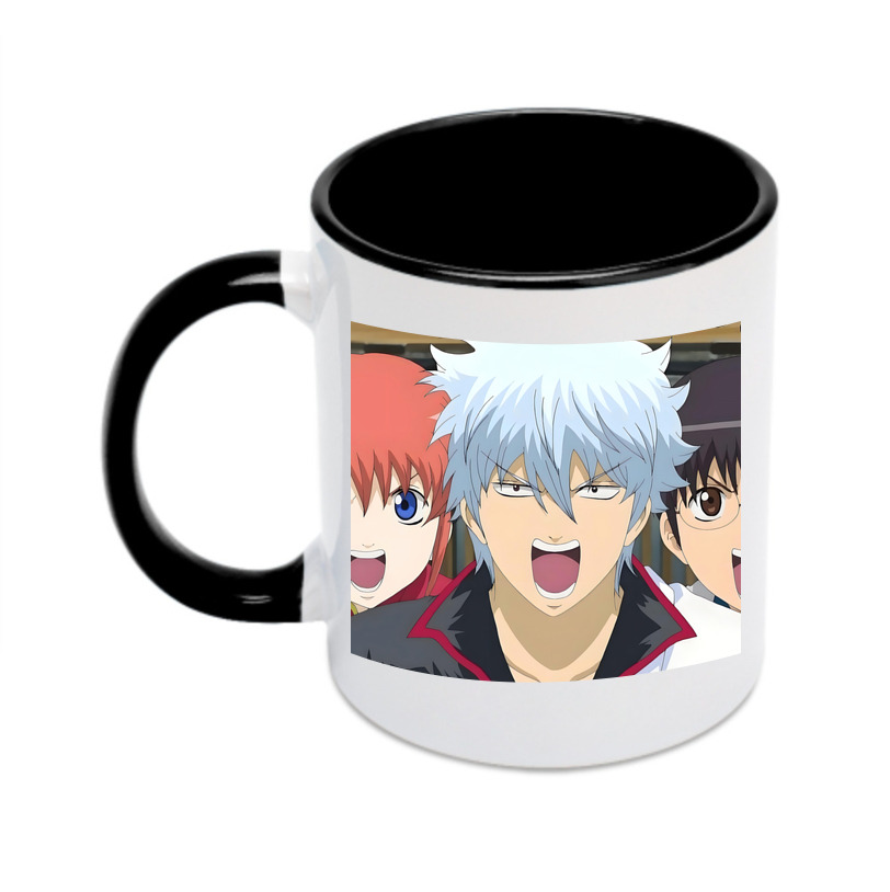 （画像用） ぎんたま 坂田銀時（さかたぎんとき） 神楽 志村新八（しむら しんぱち） GINTAMA Sakata Gintoki Kagura Shimura Shinpachi カラーマグカップ