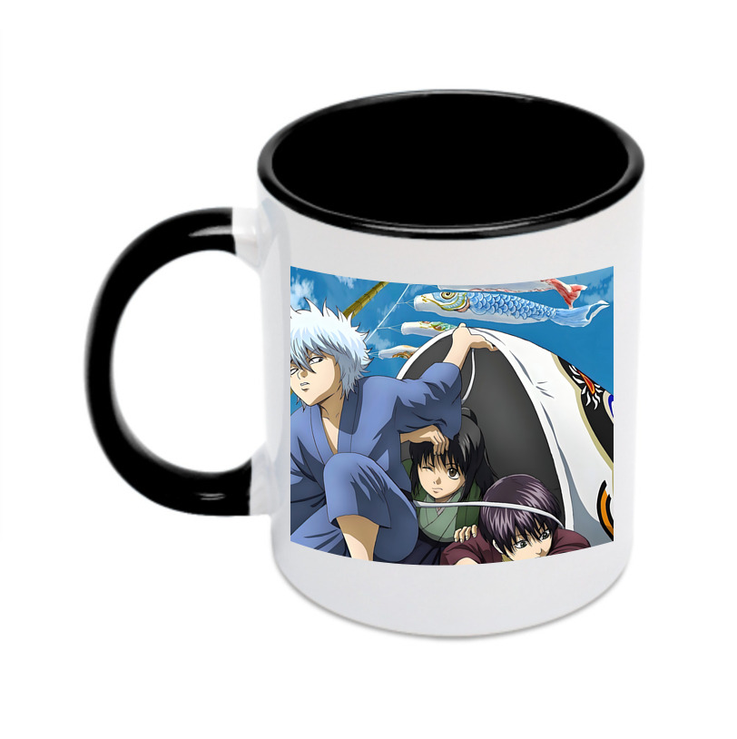 （画像用） ぎんたま 坂田銀時（さかたぎんとき） 神楽 志村新八（しむら しんぱち） GINTAMA Sakata Gintoki Kagura Shimura Shinpachi カラーマグカップ