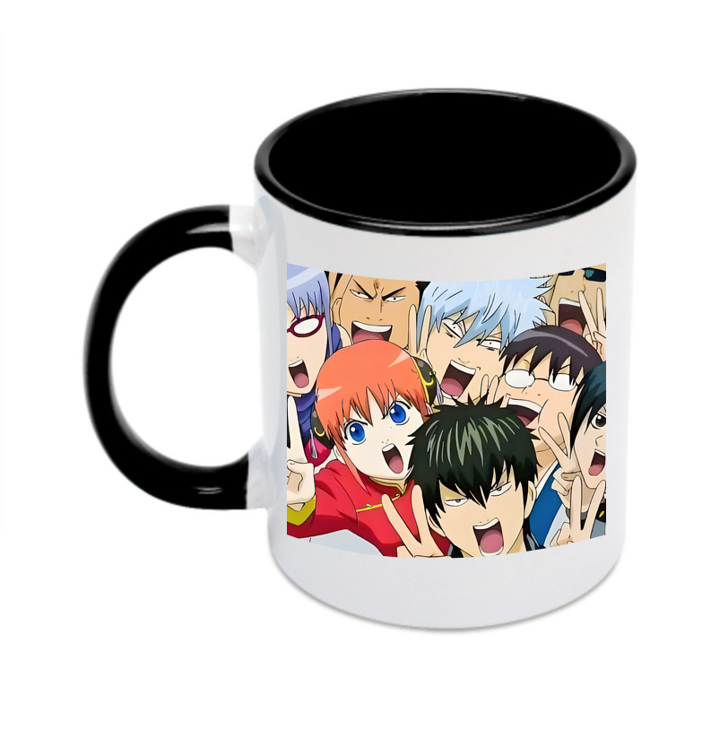 （画像用） ぎんたま 坂田銀時（さかたぎんとき） 神楽 志村新八（しむら しんぱち） GINTAMA Sakata Gintoki Kagura Shimura Shinpachi カラーマグカップ