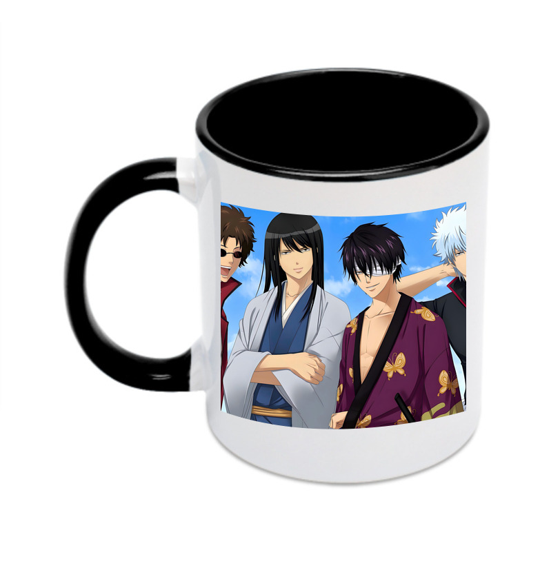 （画像用） ぎんたま 坂田銀時（さかたぎんとき） 神楽 志村新八（しむら しんぱち） GINTAMA Sakata Gintoki Kagura Shimura Shinpachi カラーマグカップ