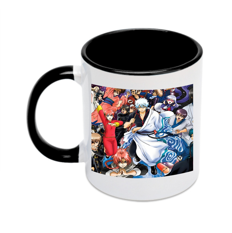（画像用） ぎんたま 坂田銀時（さかたぎんとき） 神楽 志村新八（しむら しんぱち） GINTAMA Sakata Gintoki Kagura Shimura Shinpachi カラーマグカップ