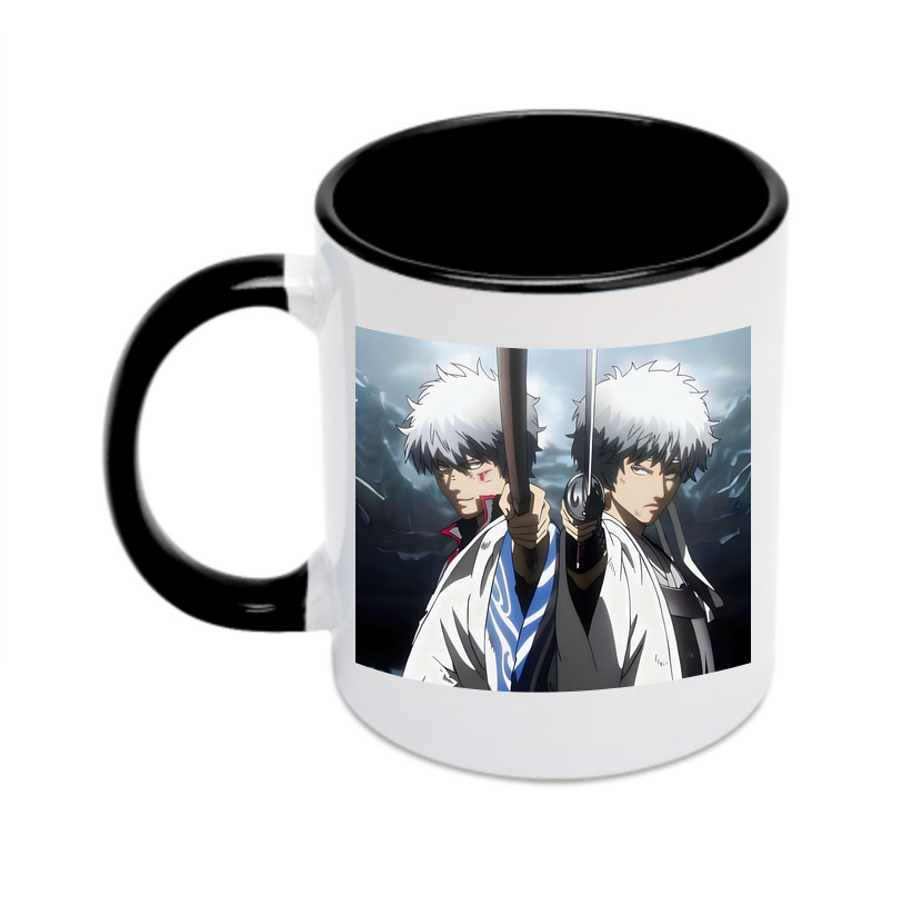 （画像用） ぎんたま 坂田銀時（さかたぎんとき） 神楽 志村新八（しむら しんぱち） GINTAMA Sakata Gintoki Kagura Shimura Shinpachi カラーマグカップ