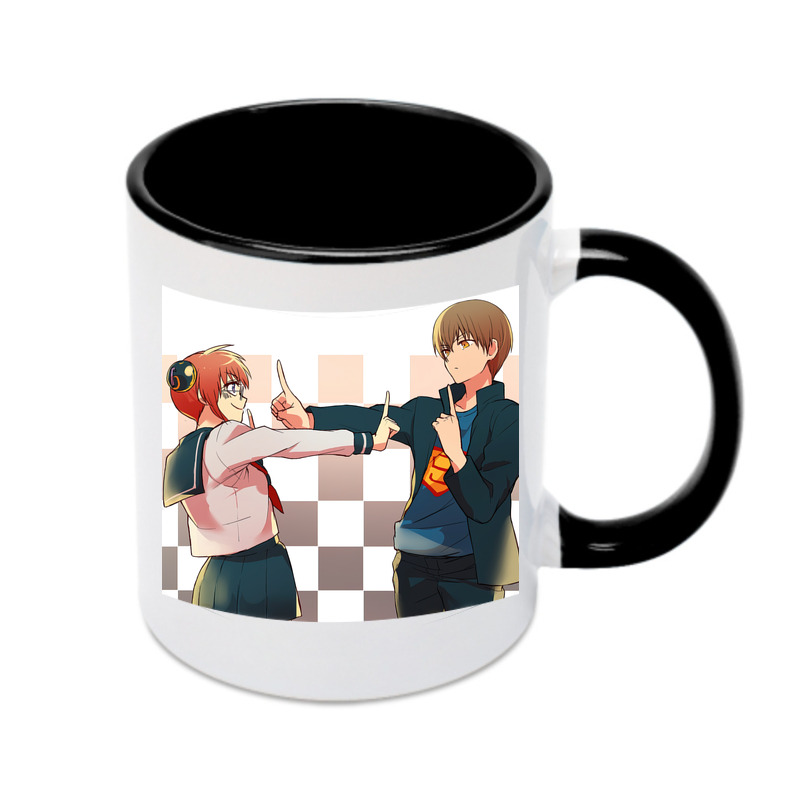 （画像用） ぎんたま 坂田銀時（さかたぎんとき） 神楽 志村新八（しむら しんぱち） GINTAMA Sakata Gintoki Kagura Shimura Shinpachi カラーマグカップ
