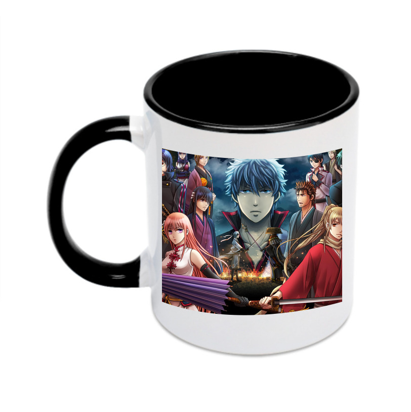 （画像用） ぎんたま 坂田銀時（さかたぎんとき） 神楽 志村新八（しむら しんぱち） GINTAMA Sakata Gintoki Kagura Shimura Shinpachi カラーマグカップ