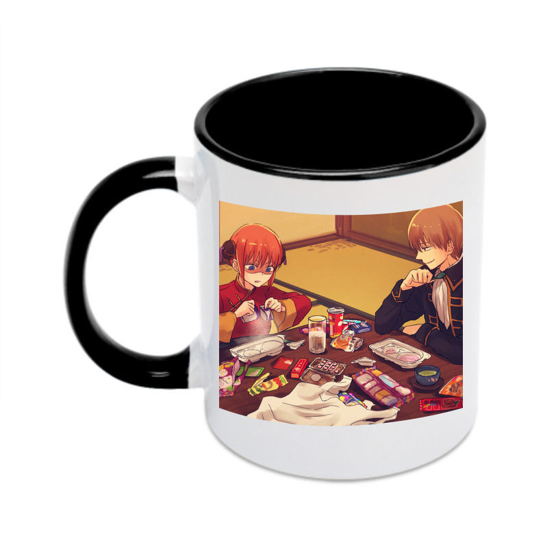 （画像用） ぎんたま 坂田銀時（さかたぎんとき） 神楽 志村新八（しむら しんぱち） GINTAMA Sakata Gintoki Kagura Shimura Shinpachi カラーマグカップ