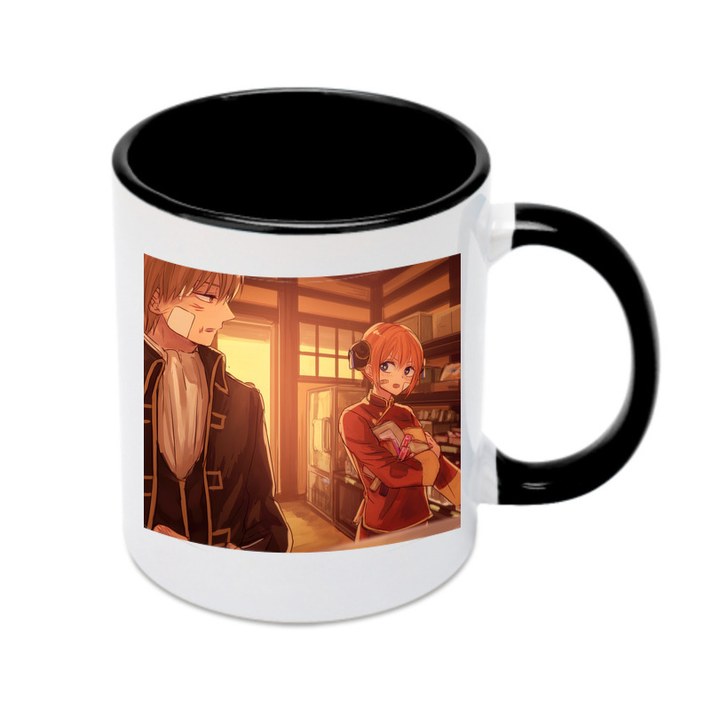 （画像用） ぎんたま 坂田銀時（さかたぎんとき） 神楽 志村新八（しむら しんぱち） GINTAMA Sakata Gintoki Kagura Shimura Shinpachi カラーマグカップ
